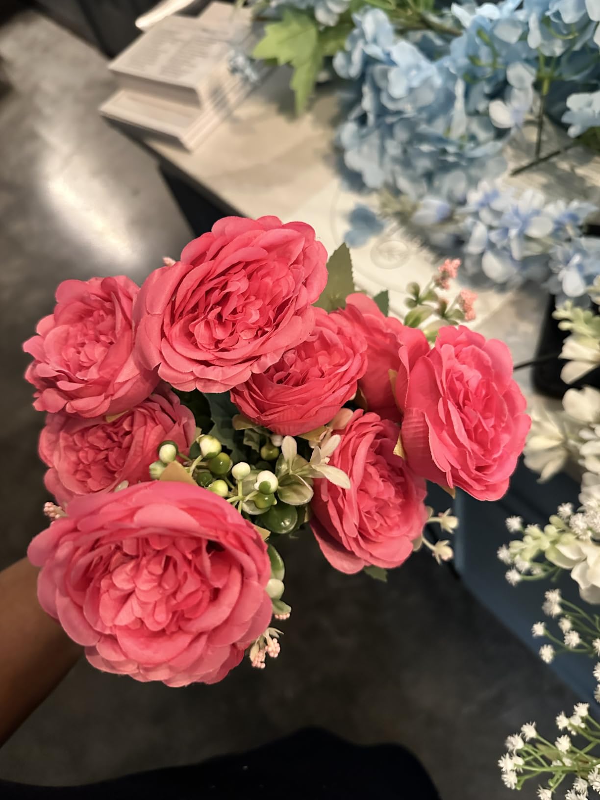 MARTINE MALL 2 Packs Peonies Artificial Flowers, Mixed Pink Artificial Peonies, Silk Peonies Flowers Fake Peonies Artificial Flowers Peonies Bouquet for Centerpiece Table Wedding Party Home Decor customer photo 2