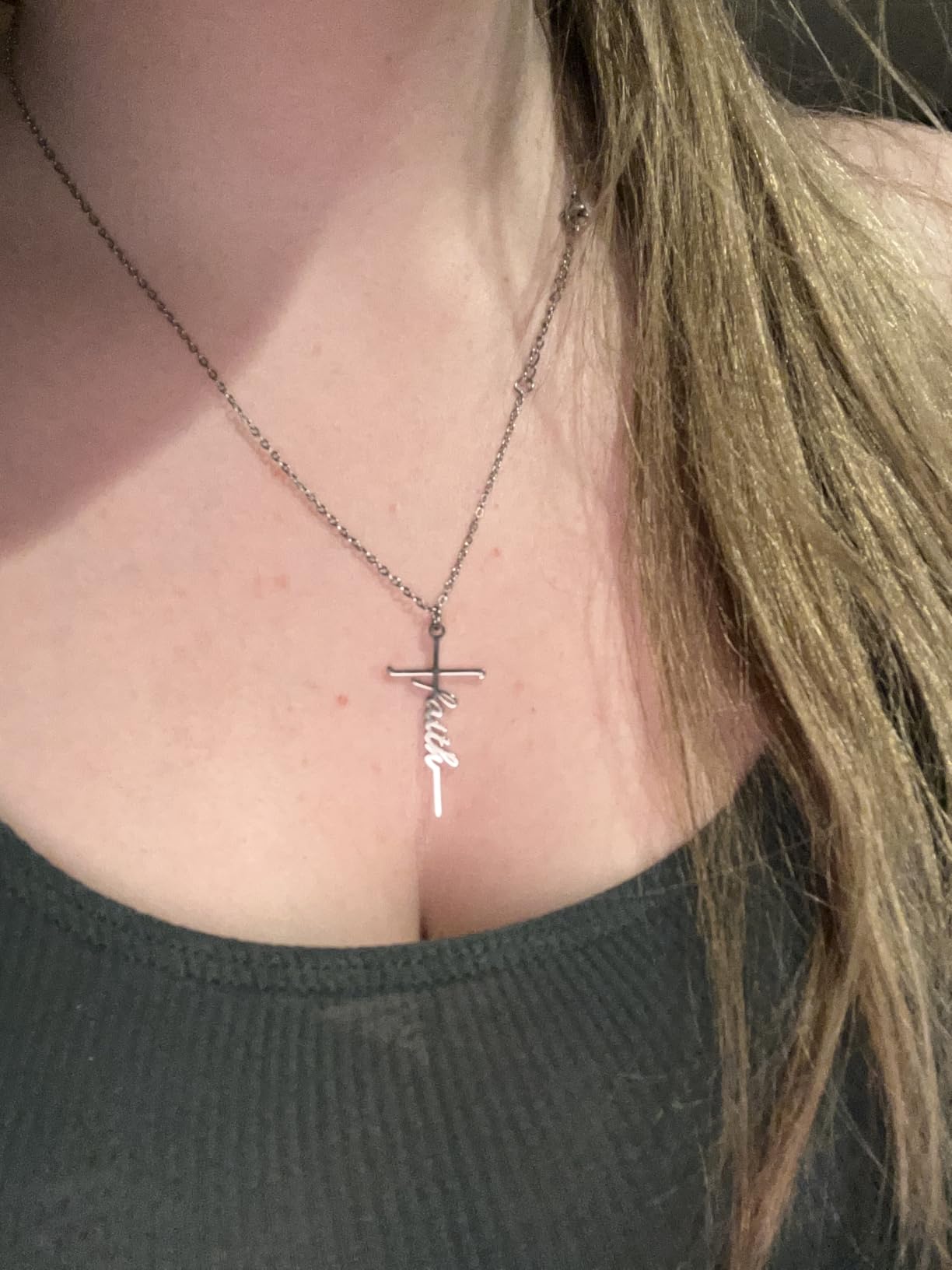 Lcherry Faith Cross Pendant Necklace for Women Religious Christian Jewelry Birthday Christmas Gifts for Women customer photo 2