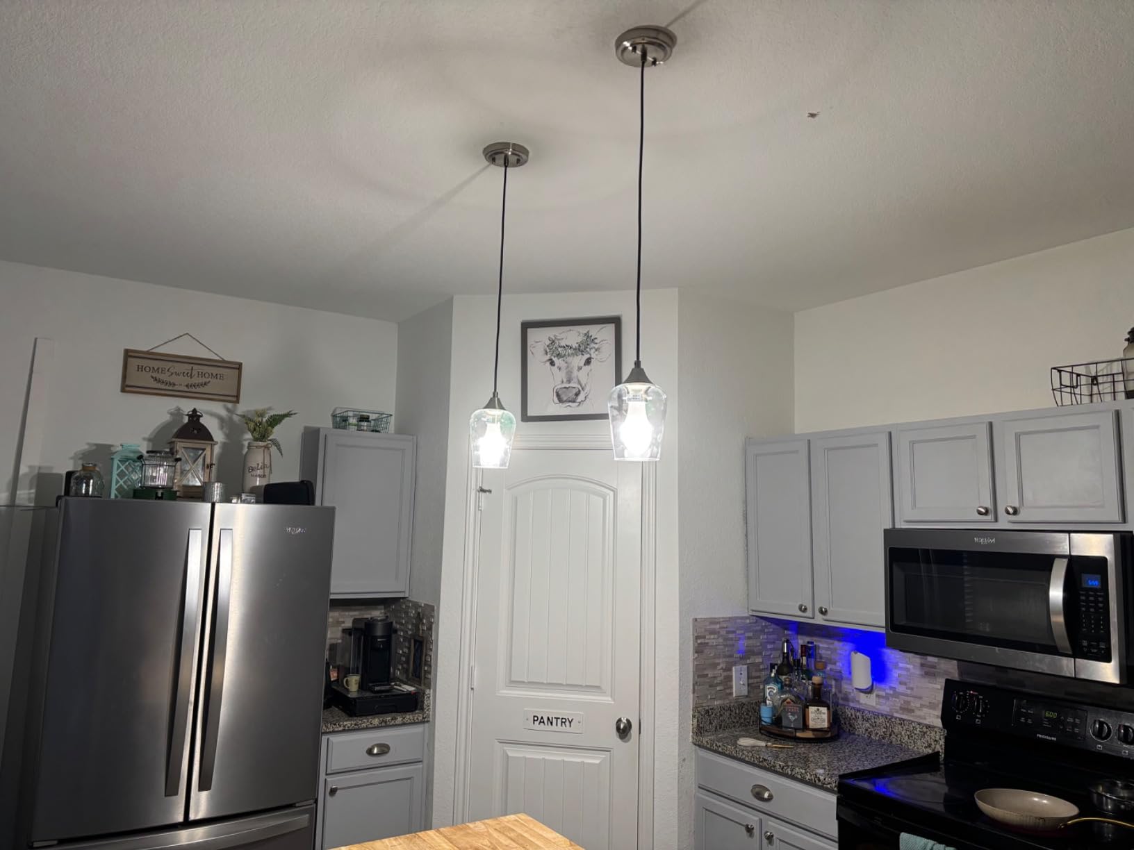 VONLUCE Nickel Pendant Light for Kitchen Island, Set of 2 customer photo 1