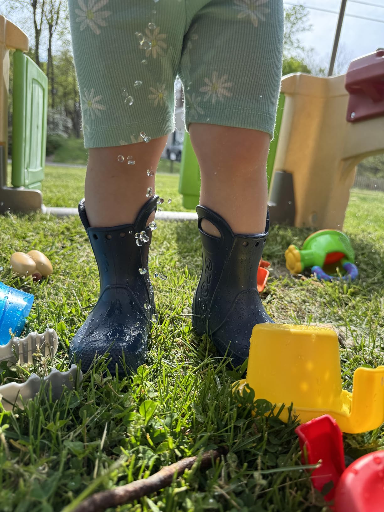 Crocs Kids' Handle It Rain Boots | Waterproof Slip On Shoes | Kids' Rain Boots customer photo 2