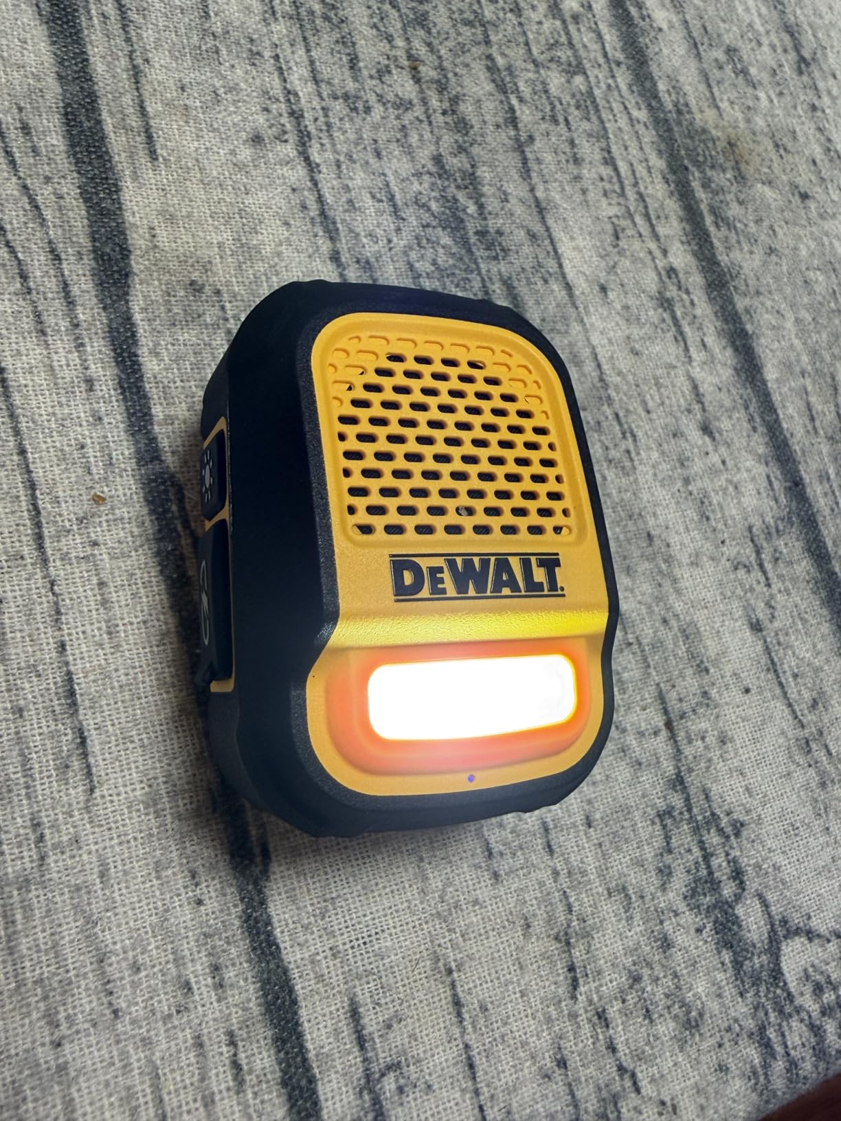 DEWALT Wearable Bluetooth Speaker, Clip-On Wireless Jobsite Pro, (Yellow) | Water-Resistant Portable Speaker (Non-Magnetic), Built-in Mic for Hands-Free Music/Calls, Bluetooth Speaker customer photo 1