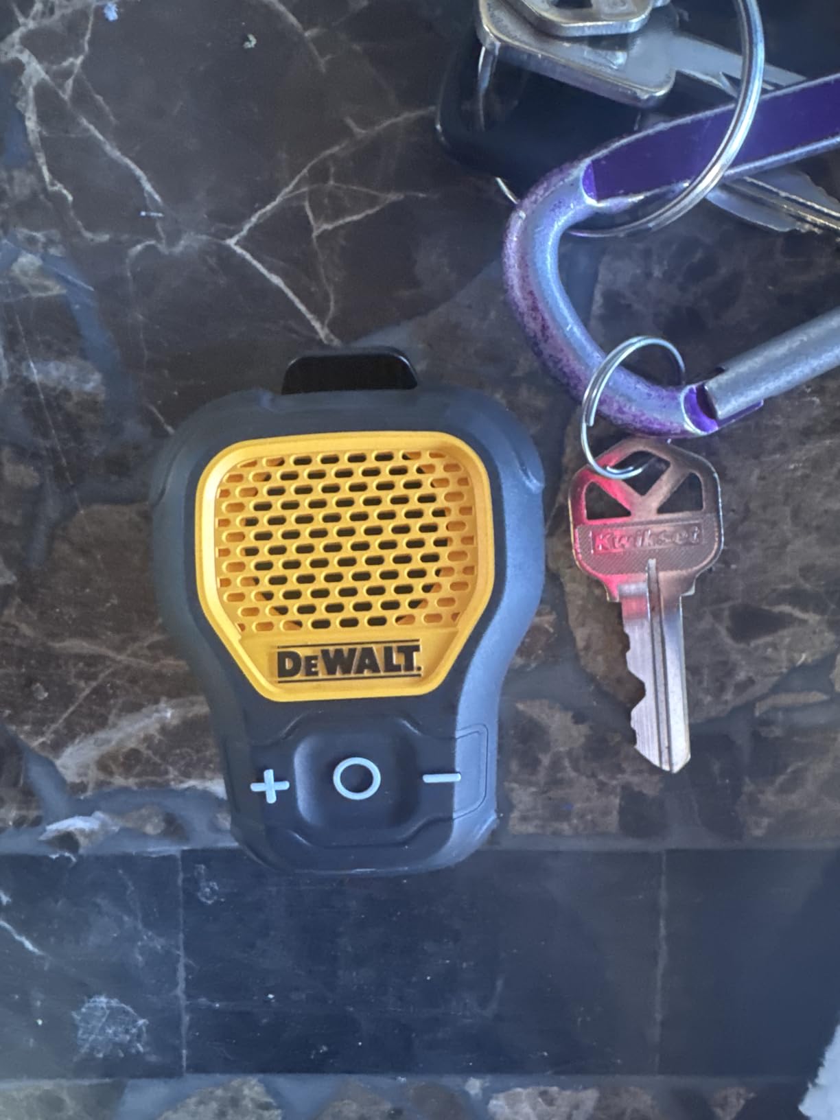 DEWALT Wearable Bluetooth Speaker, Clip-On Wireless Jobsite Pro, (Yellow) | Water-Resistant Portable Speaker (Non-Magnetic), Built-in Mic for Hands-Free Music/Calls, Bluetooth Speaker customer photo 2