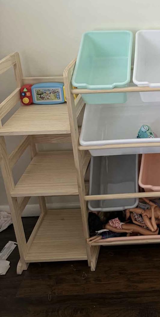 Toy Storage Organizer - Toy Organizers and Storage with Bookshelf, Toy Storage Shelf with 3 Shelves and 12 Storage Bins, Kids Bookshelf and Toy Storage for Kids Room, Playroom, Bedroom, Nursery, White customer photo 1