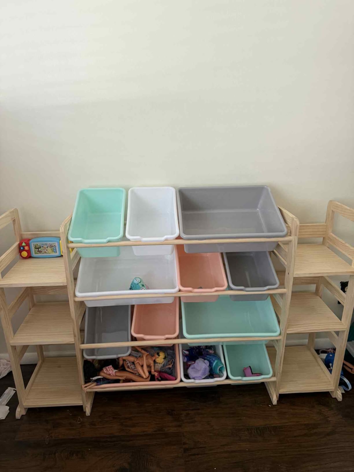 Toy Storage Organizer - Toy Organizers and Storage with Bookshelf, Toy Storage Shelf with 3 Shelves and 12 Storage Bins, Kids Bookshelf and Toy Storage for Kids Room, Playroom, Bedroom, Nursery, White customer photo 2