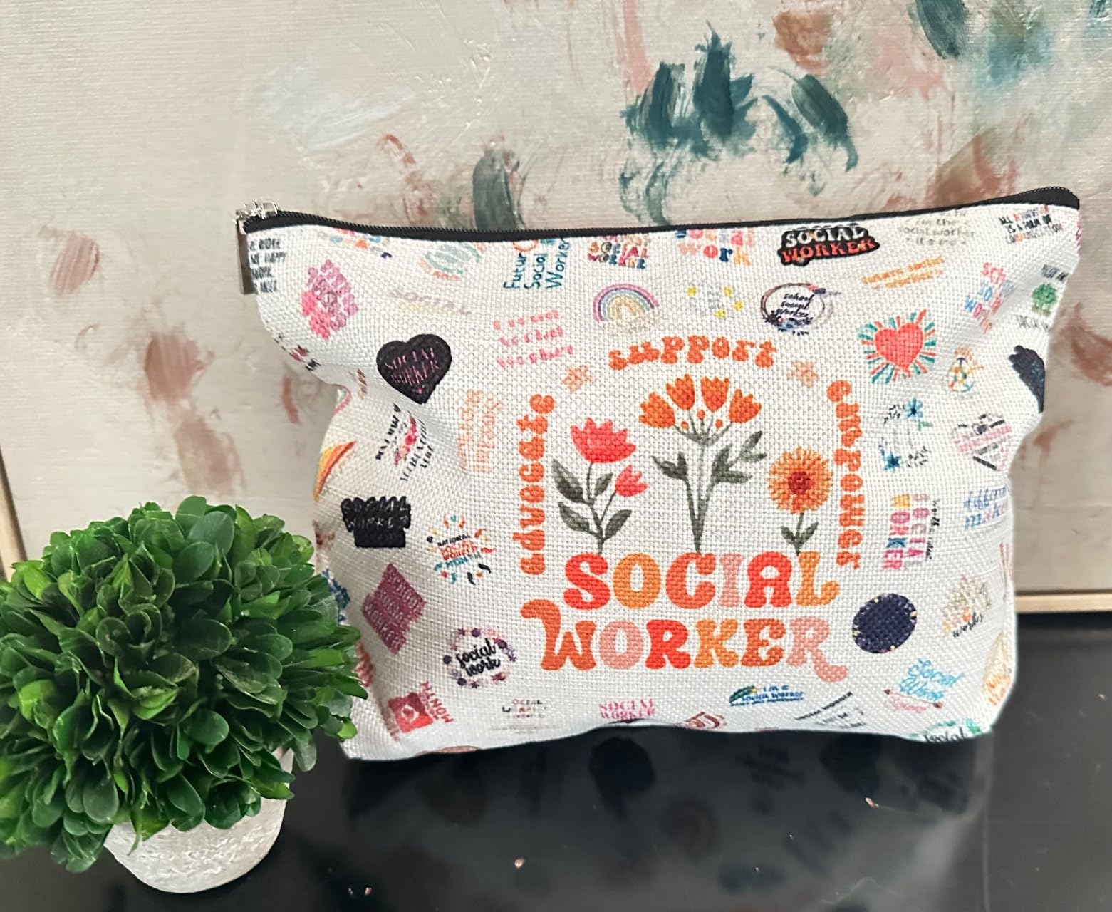 Dentist Gift Dental Gift for Women Makeup Bag Dental Assistant Gift Dental Hygienist Gift Cosmetic Bag Graduation Gift for Dentist Thank You Gift for Her Birthday Retirement Gift customer photo 1