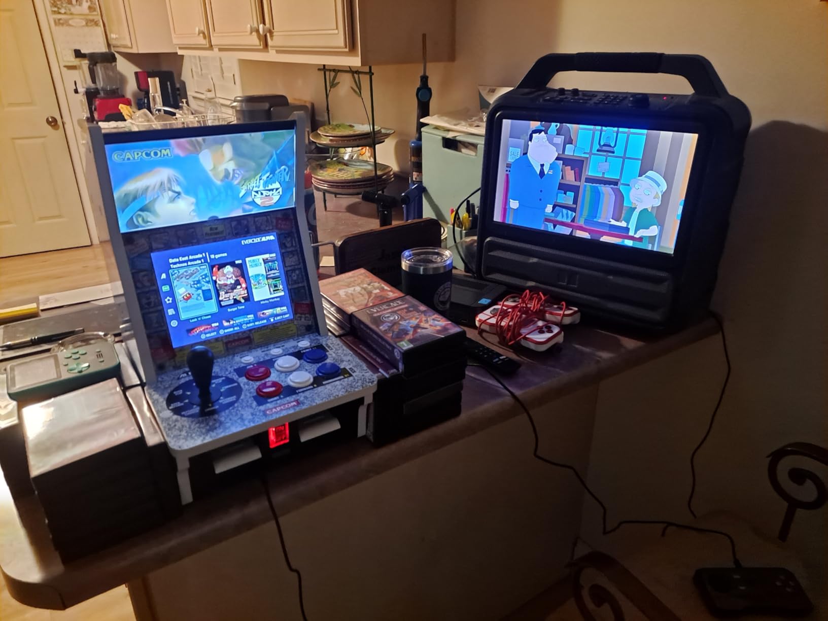 Evercade Alpha Street Fighter Bartop Arcade - Pre-assembled unit with Competition-Grade Arcade Controls + 8