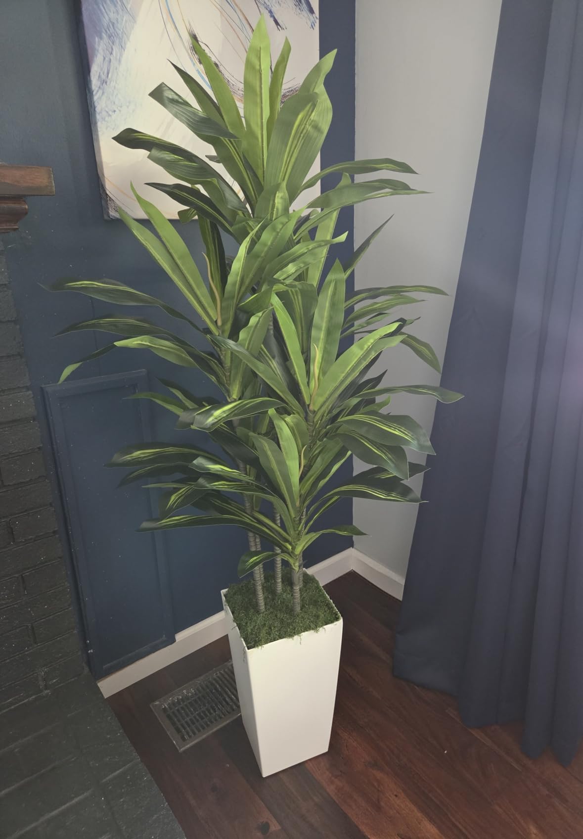 ASTIDY Artificial Plant 5FT Dracaena Fake Tree with White Tall Planter customer photo 1