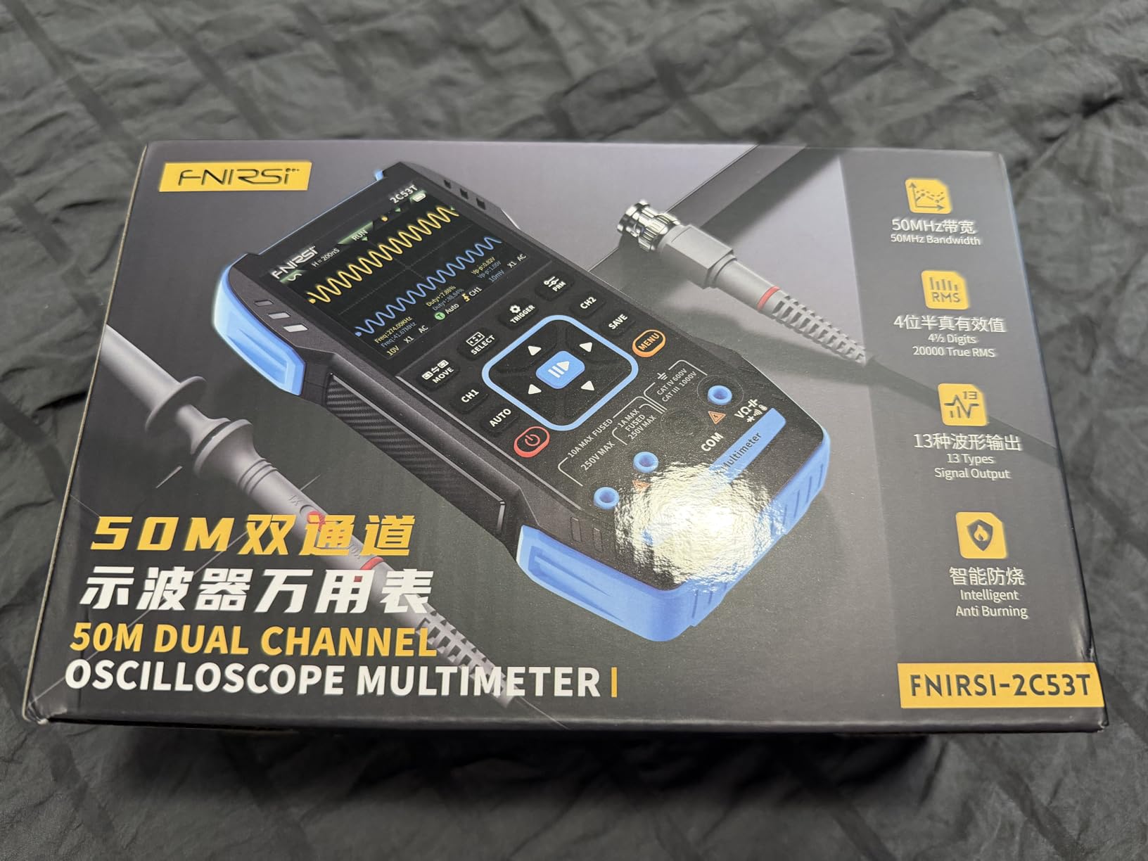 FNIRSI 2C53T 3-in-1 50MHz 2CH Oscilloscope Multimeter DDS Signal Generator customer photo 2