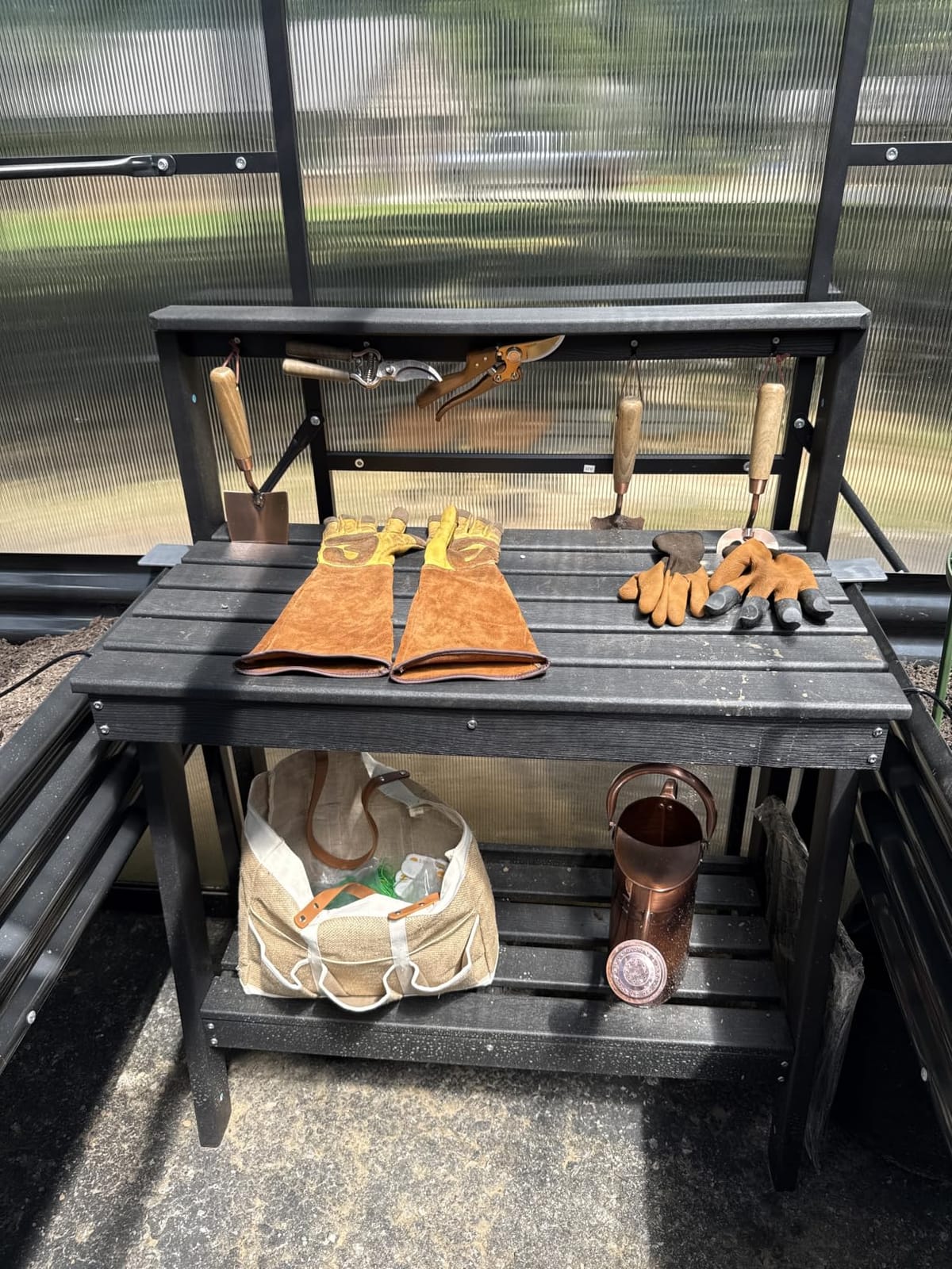 SERWALL Outdoor Potting Bench with Removable Sink,Gardening Table,Grey customer photo 2