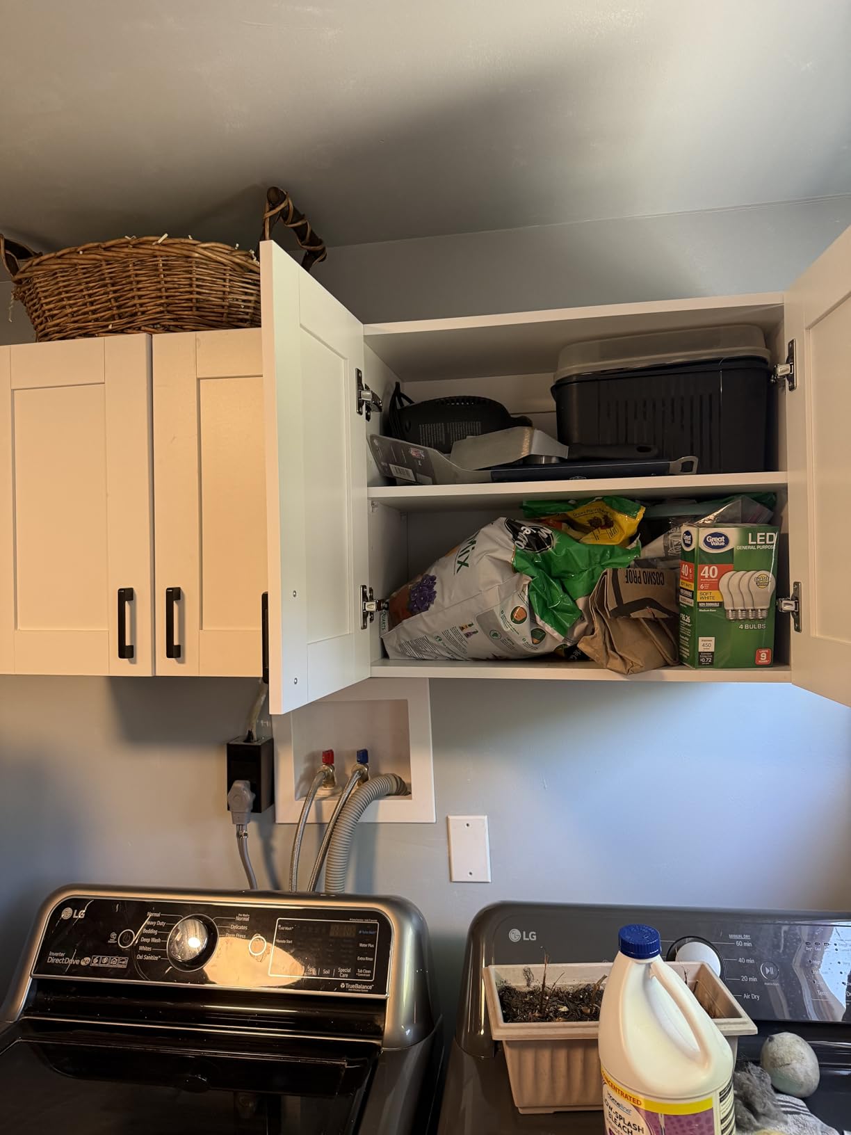 White Laundry Room Cabinets and Storage with 4 Doors and Utility Adjustable Shelf，Gabinetes Para Cocina Cupboard Kitchen Organizers and Storage Pantry Wall Mounted 12.4