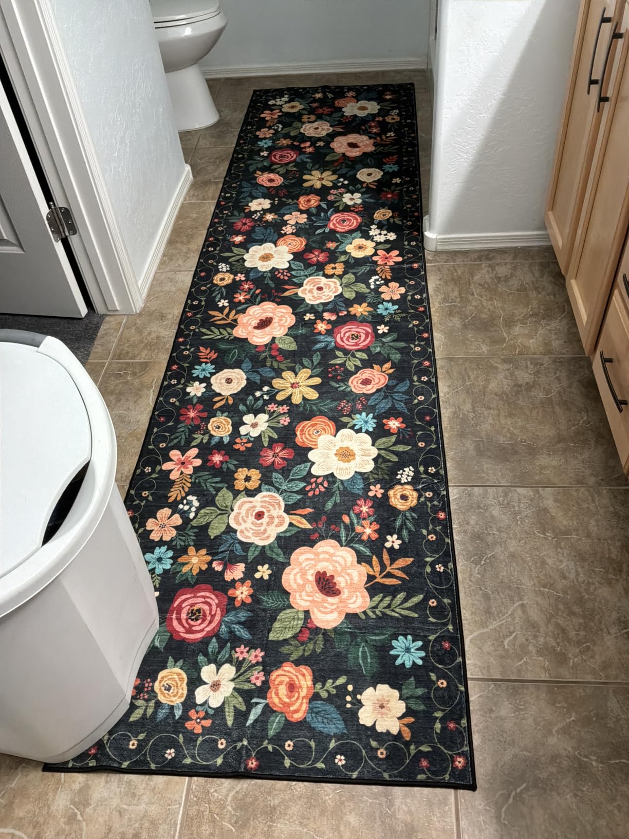 DUKINO 2x6 Runner Rug for Hallway, Washable Runner Rug Non Slip, Black customer photo 2