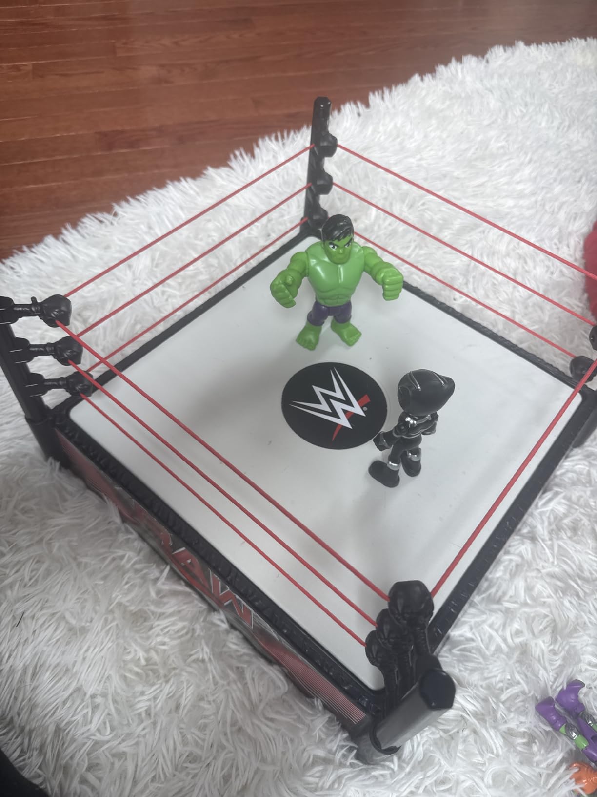 Mattel WWE Superstar Ring with Labels for Main Event & RAW, Spring-Loaded Mat & Pro Tension Elastic Ropes customer photo 1