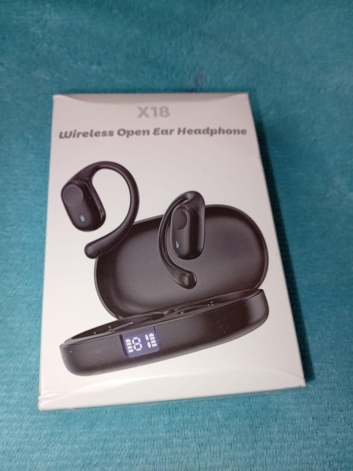 Eigsupia Open Ear Headphones, Bluetooth Headphones 5.3 Sports with Smart Digital Display, 36H Playtime, IP54 Waterproof, Wireless Earbuds Lightweight Design Fit Cycling, Running, Workout (Black) customer photo 1