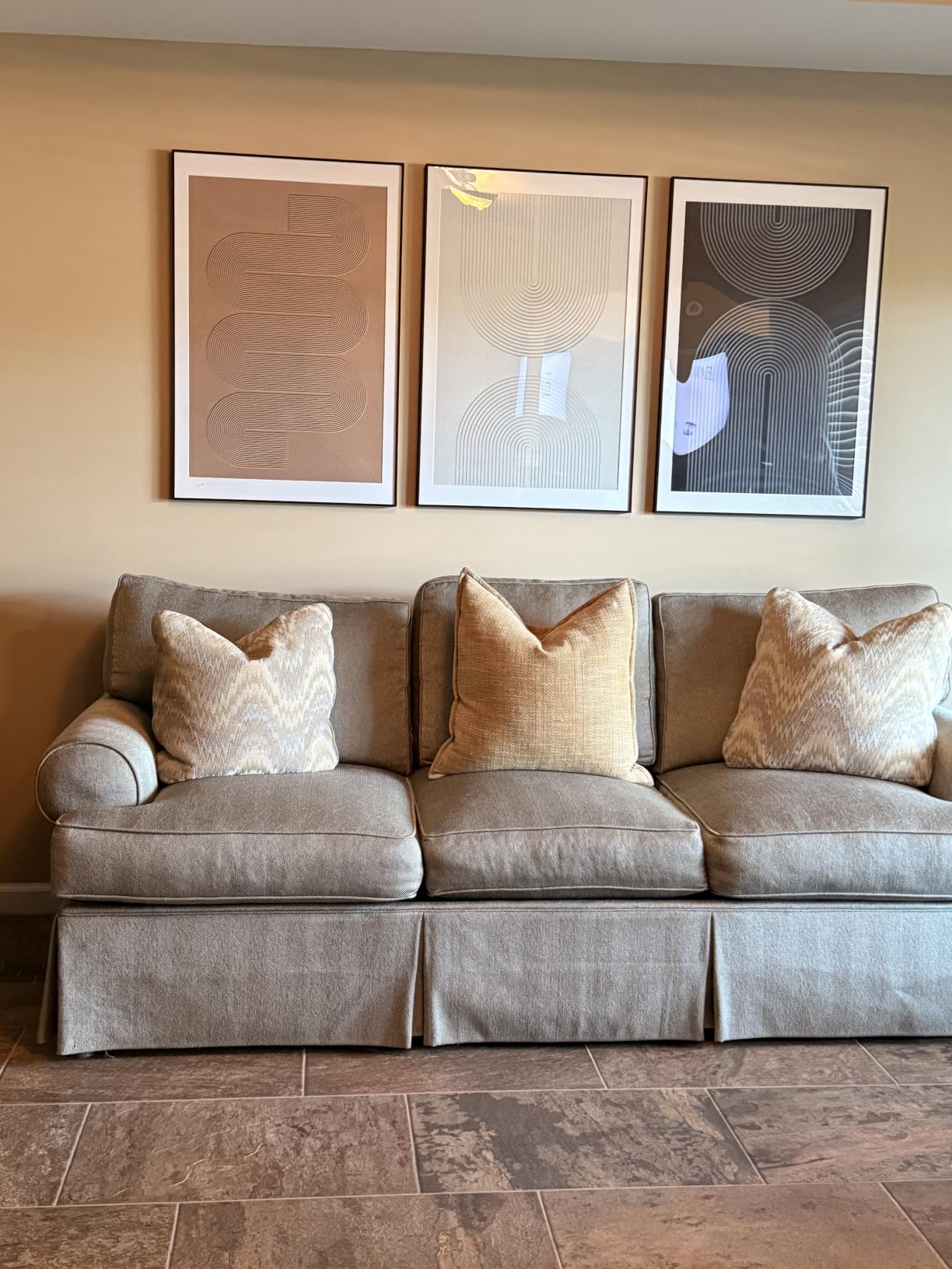 Framed Black and White Abstract Wall Art for Living Room, 3 Piece 24x36 In customer photo 2