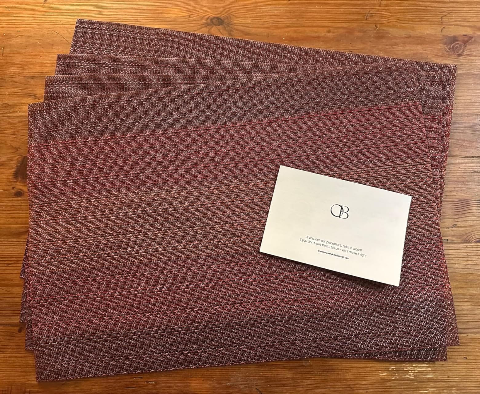 Placemats Set of 4 - Easy Clean Woven Vinyl Placemats for Dining Table, Indoor/Outdoor Place Mats, Washable PVC Table Mats(Caramel) customer photo 2