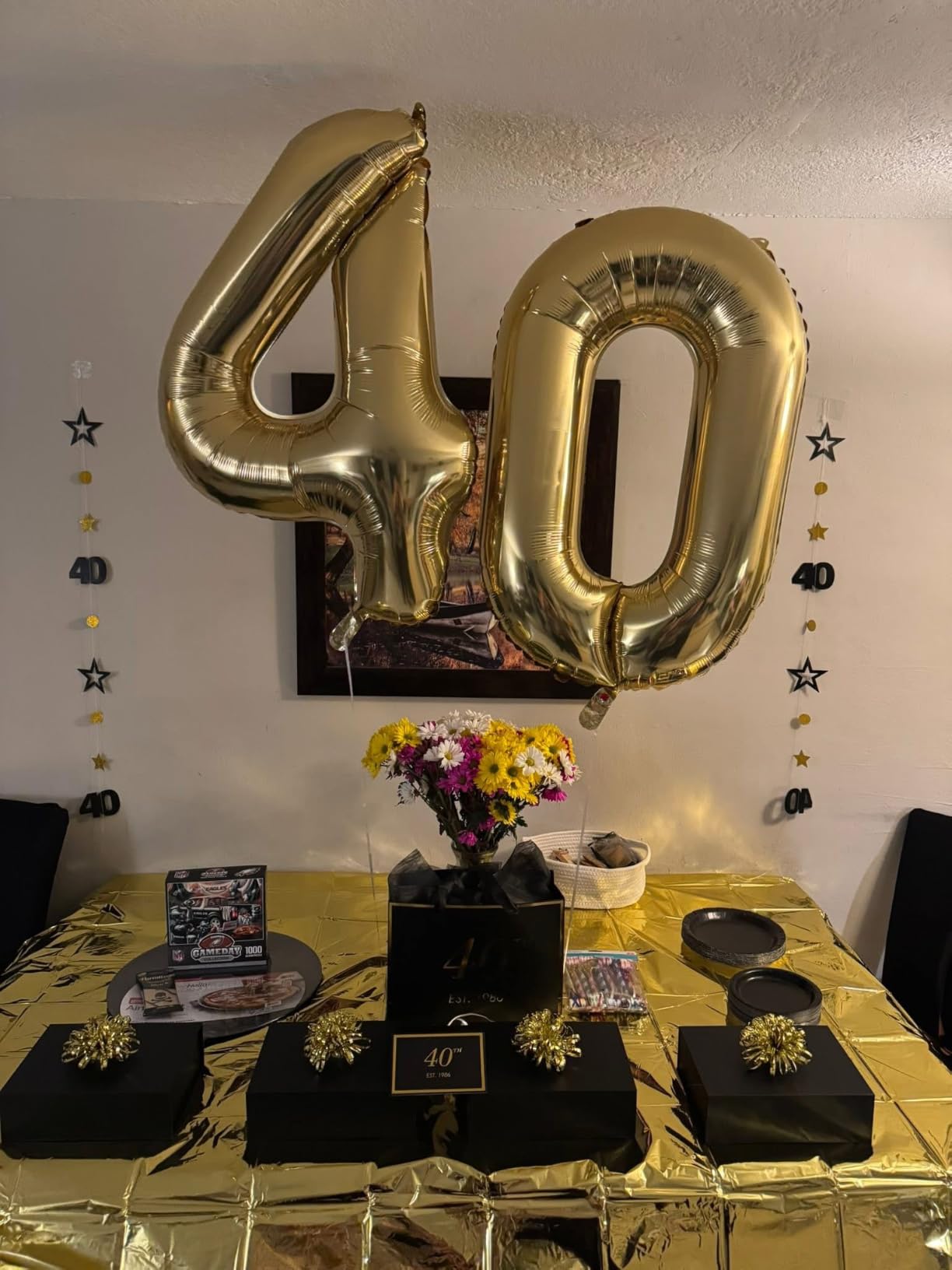 40th Birthday Gift Bag with Card and Tissue Paper for Men Women Him, 1986 40 Year Old 13