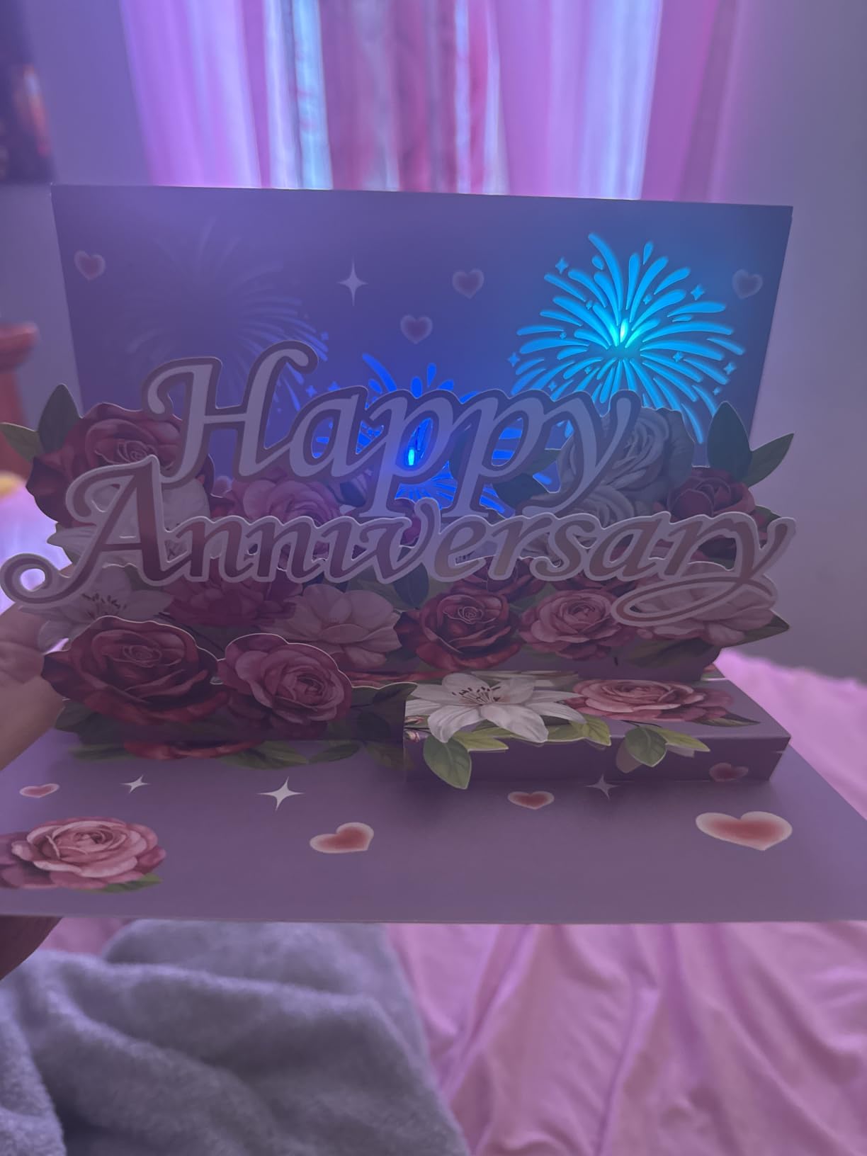 Airpark Anniversary Card, Pop Up Happy Anniversary Cards with Music & Light customer photo 2