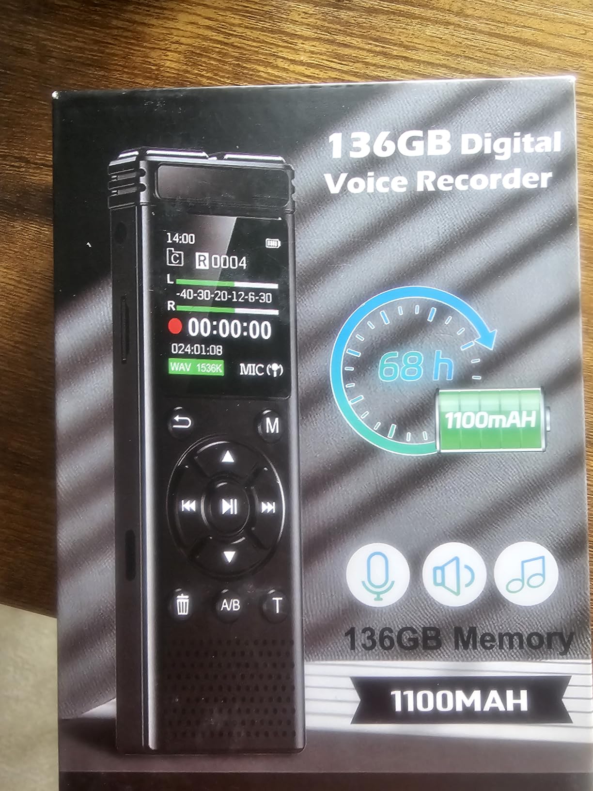 Tonfarb 136GB Digital Voice Recorder with Playback, 9775 Hours Audio Record | Voice Activated Recording Device with Noise Reduction, A-B Repeat, MP3 Player, Password for Lecture Meeting/Classes/Interviews customer photo 1