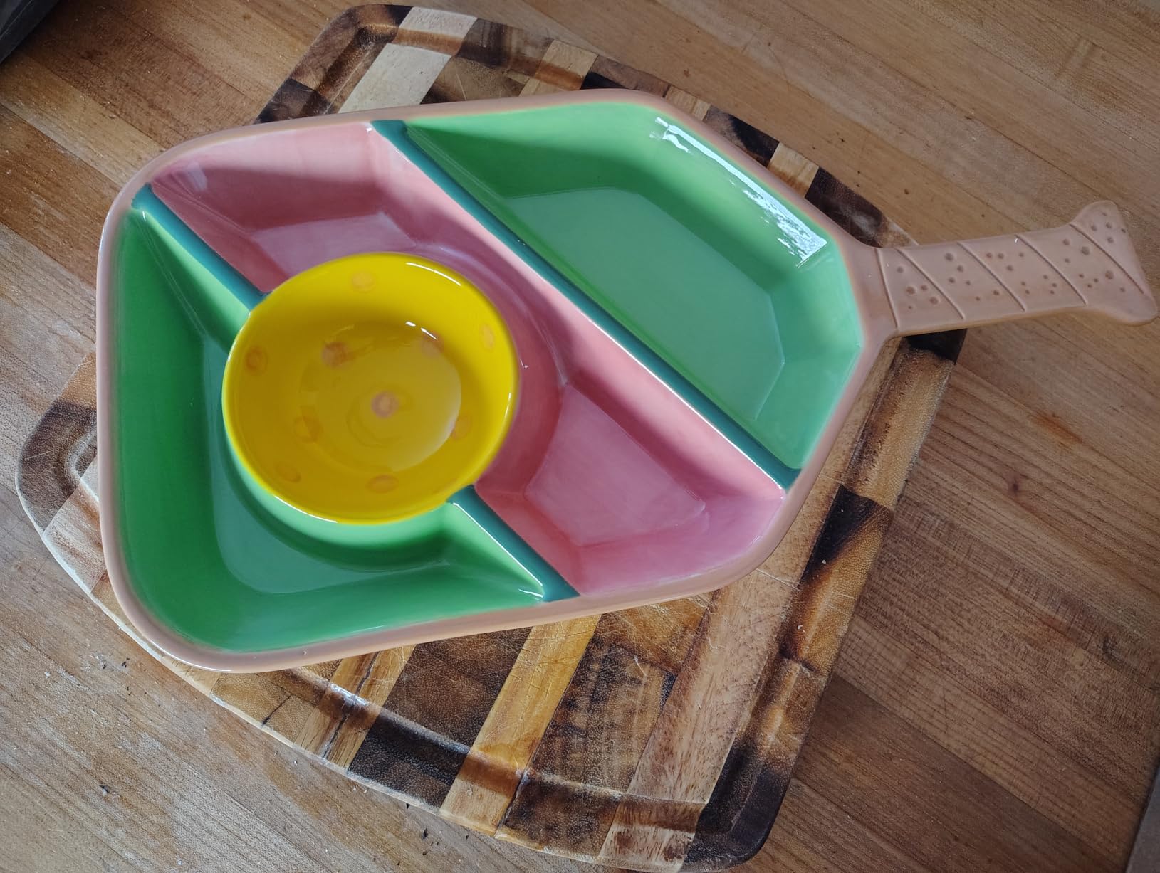 Pickleball Paddle Snack Tray - Cool Pickleballs Serving Tray for Snack - Paddle-Shaped Serving Tray with Compartments - Unique Divided Snack Trays for Pickleball Fans customer photo 2