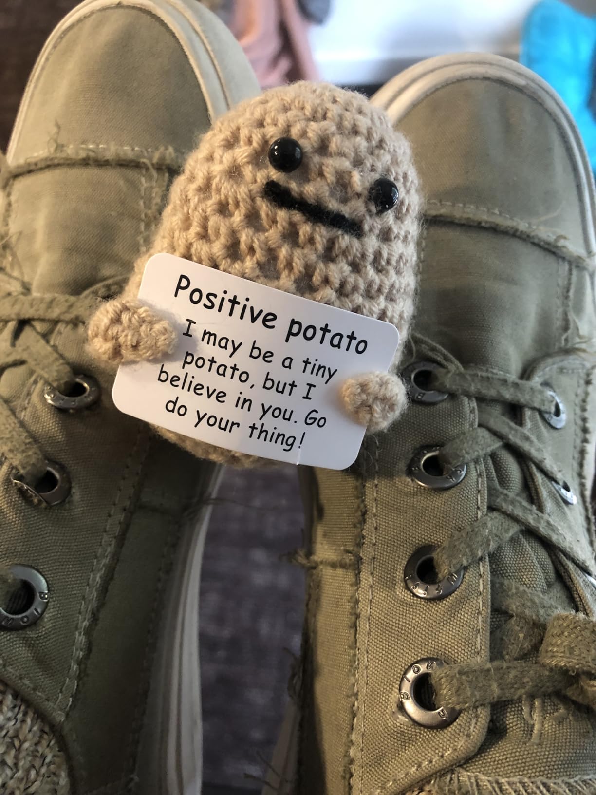 Positive Support Taco, Inspirational Crochet Taco Encouragement Knitted Potato Wool Doll Motivational Handmade Toy for Cheer Up Gift Party Decoration customer photo 1