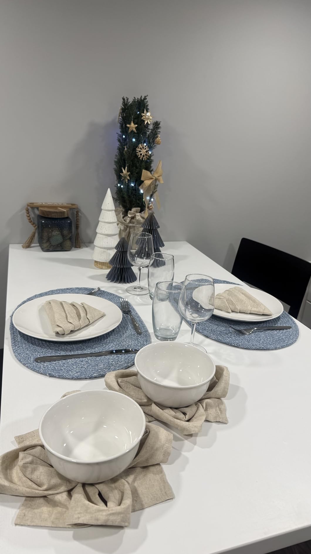 Ruvanti Linen Napkins Set of 12, Linen Cotton Blend 18”x18” - Natural customer photo 2
