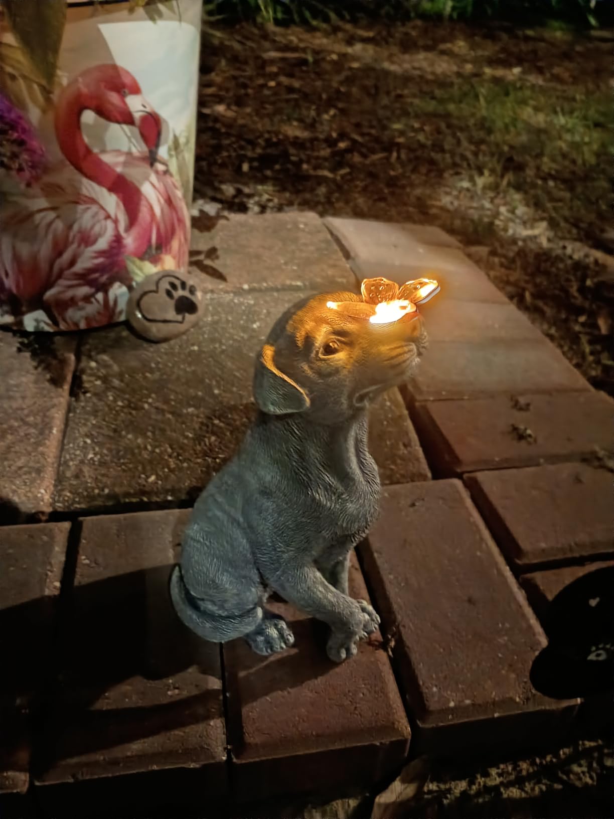 Goodeco Dog Statue with Solar Butterfly Garden Decor customer photo 1