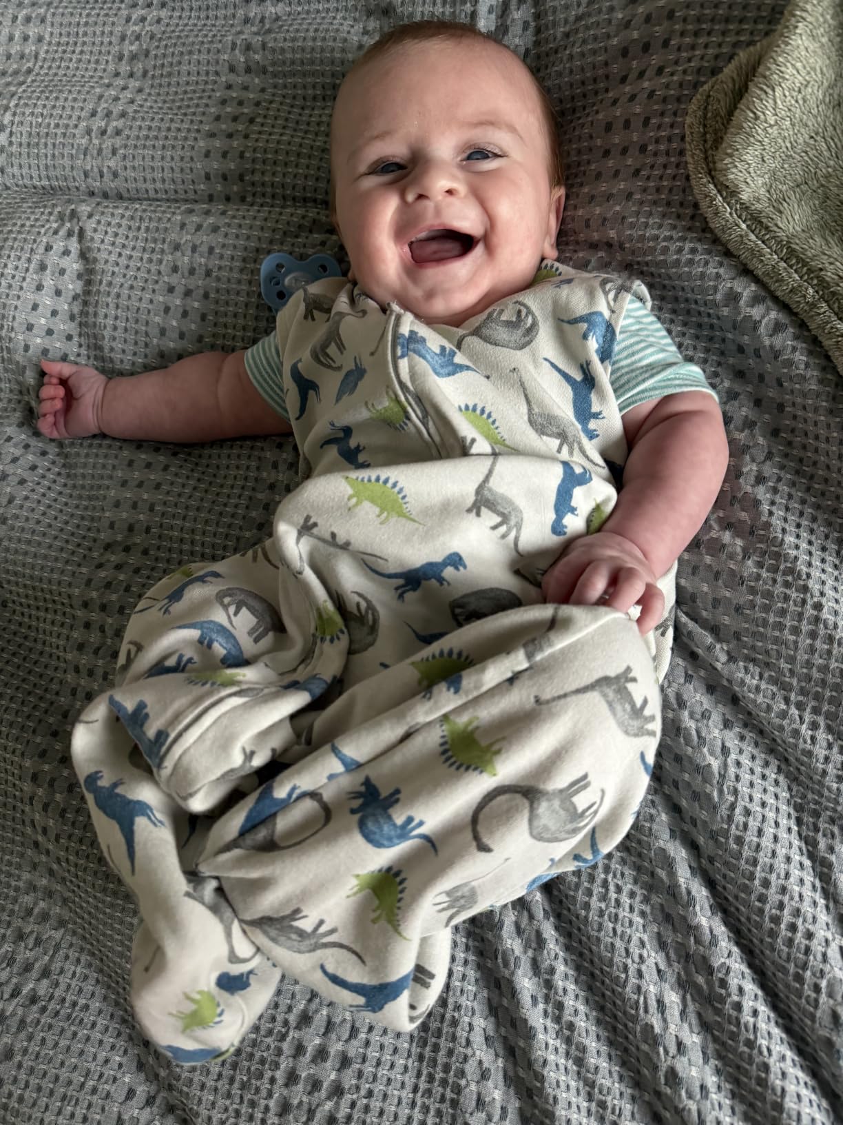HALO SleepSack, 100% Cotton Wearable Blanket, Swaddle Transition Sleeping Bag, TOG 0.5, Sage Woodland, Small, 0-6 Months customer photo 2