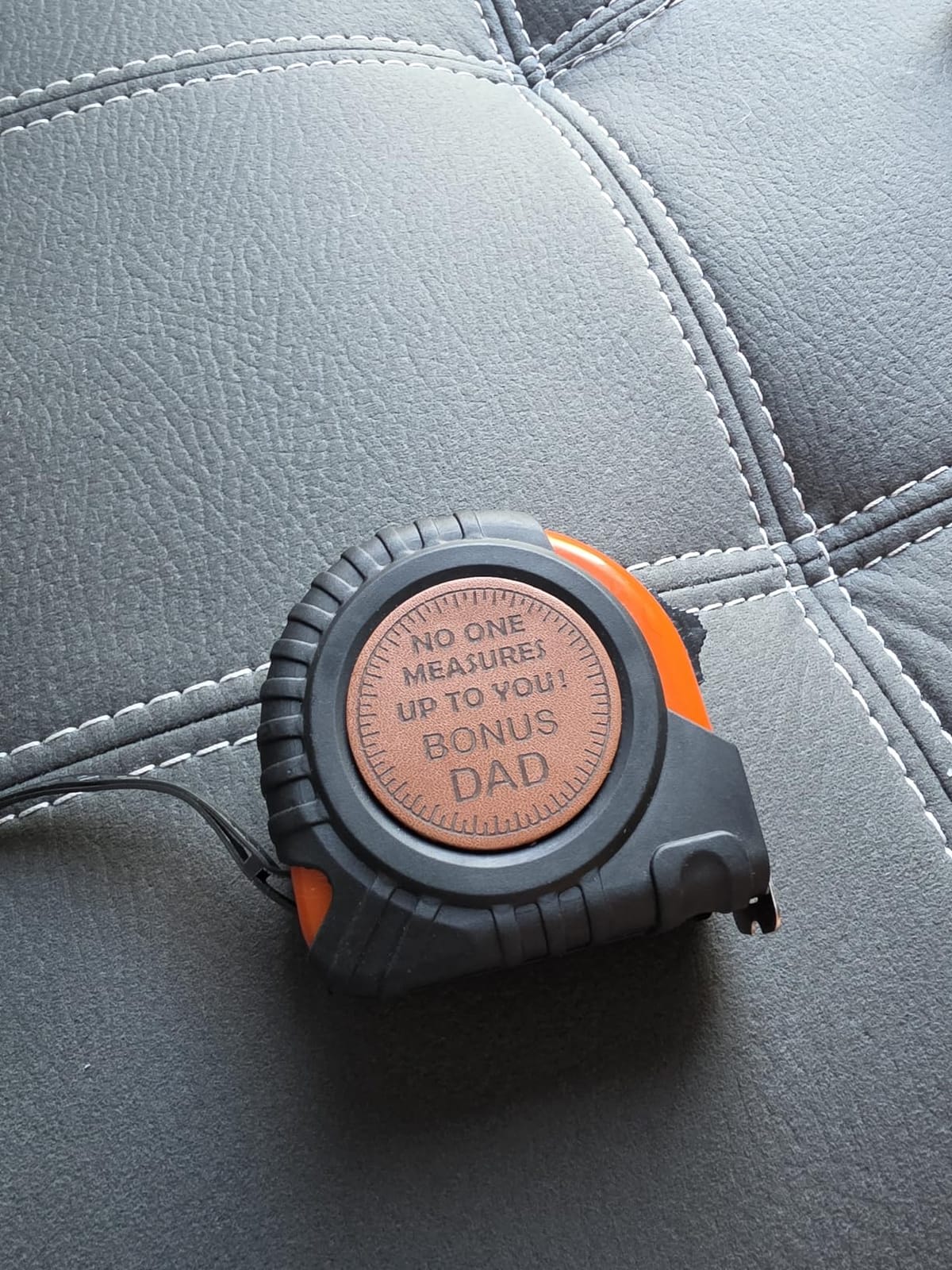 Step Dad Birthday Gifts Christmas Bonus Dad Gifts from Daughter Son, Useful Stuff Gift for Bonus Dad Stepdad Father in Law, Genuine Leather Engraved 25 FT Tape Measure Tools Step Dad Gift customer photo 1