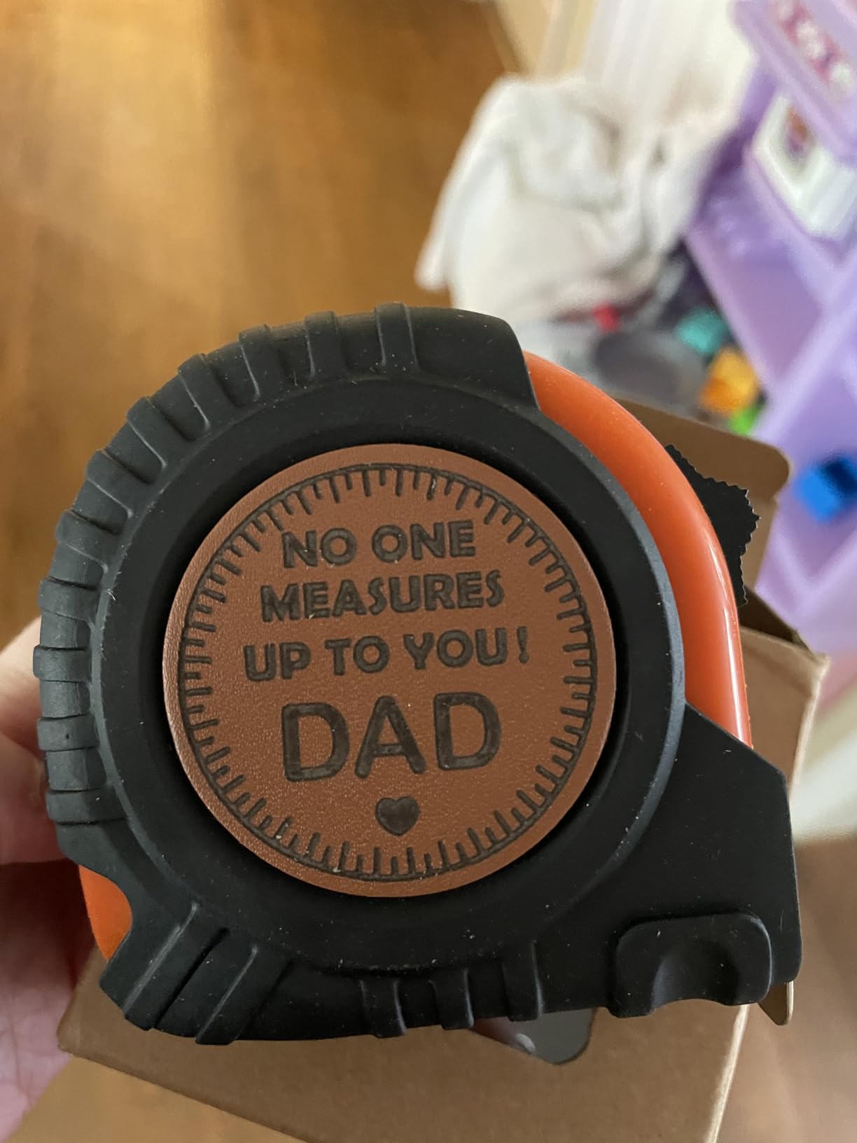 Grandpa Papa Birthday Gifts from Grandkids, Christmas Papa Grandpa Grandfather Gifts from Granddaughter Grandson, Grandparents Day Gift, Genuine Leather Engraved 25 FT Tape Measure customer photo 2