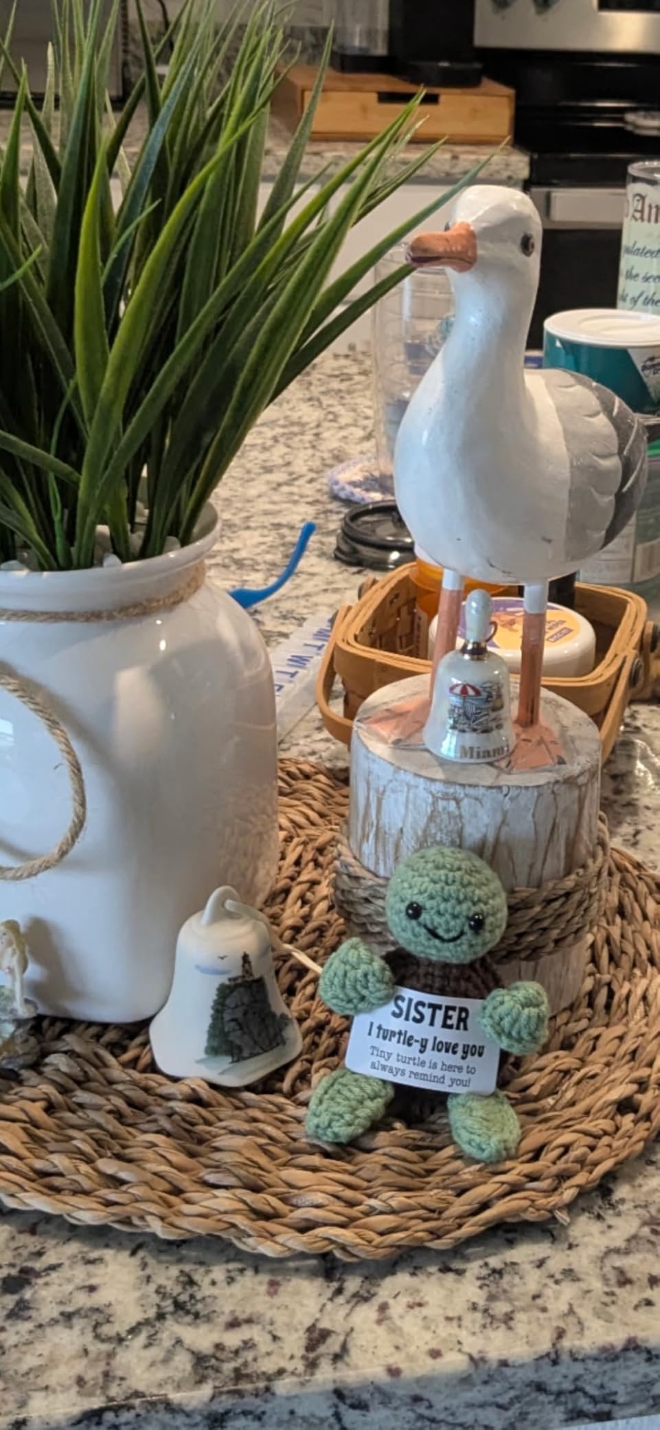 4THFARMES Mini Funny Turtle Godmother Gifts from Godchild, Birthday Gifts for Godmother from Goddaughter Godson, I Love You Small Cute Stuff Things, Handmade Emotional Positive Crochet Turtle customer photo 1