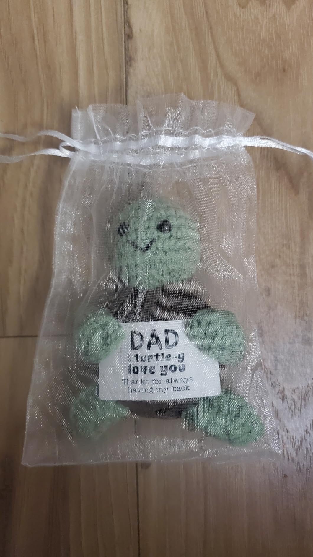 4THFARMES Mini Funny Turtle Godmother Gifts from Godchild, Birthday Gifts for Godmother from Goddaughter Godson, I Love You Small Cute Stuff Things, Handmade Emotional Positive Crochet Turtle customer photo 2
