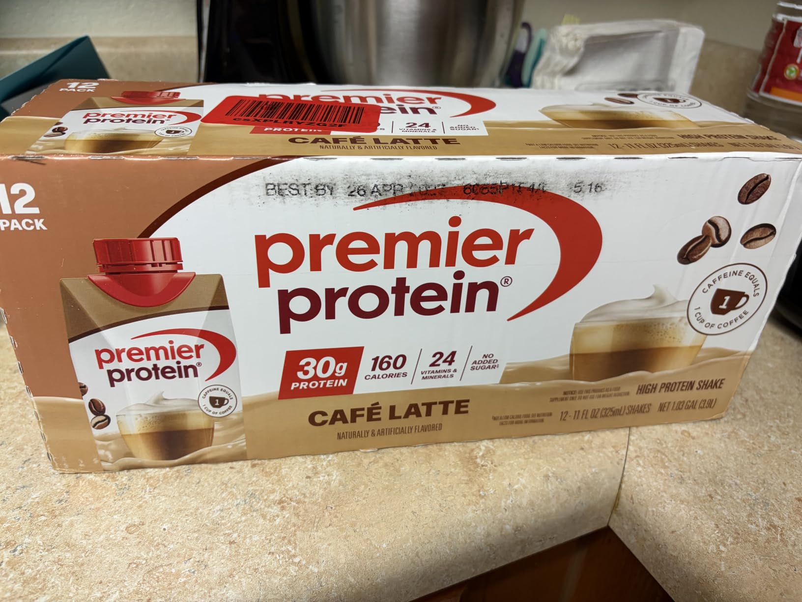 Premier Protein Shake, Liquid, Café Latte with Caffeine, 30g Protein, Bottle, Gluten Free, 11 fl oz, 12 Pack customer photo 2