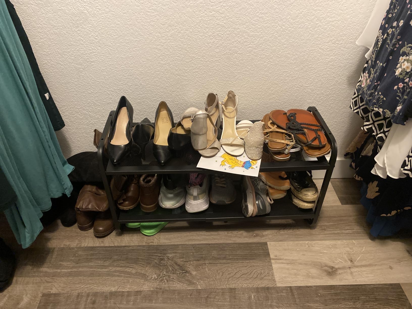 Expandable Metal Shoe Rack for Closet, Entryway & Garage, 2-Tier, Black customer photo 2