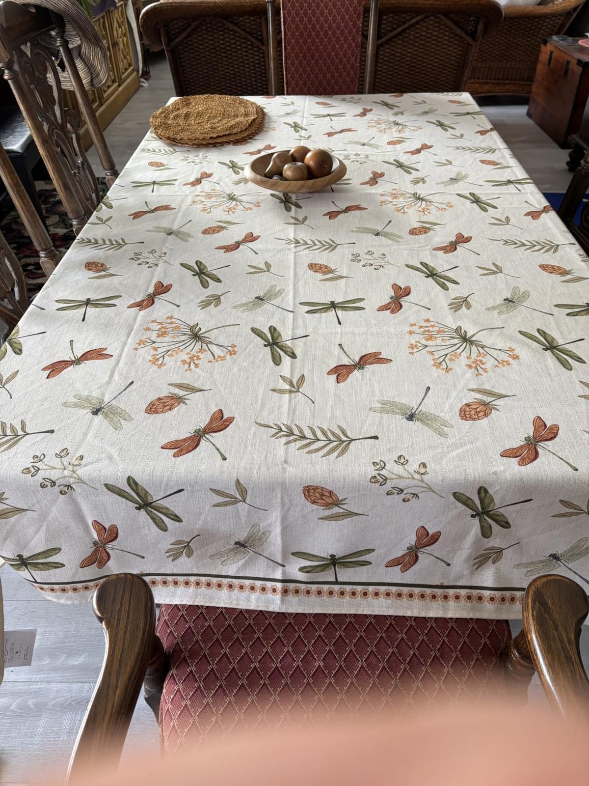 ISAENNE Designer French Linen Rectangular Tablecloth,118