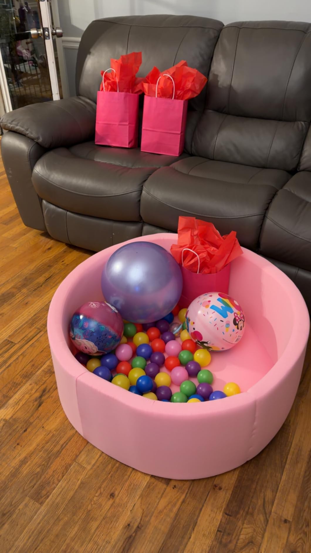 Zedachica Ball Pit for Toddlers 35.43''x11.81 Baby Ball Pits Soft Memory Foam Ball Pit Round Kids Ball Pit Indoor Game Kids Play Ball Pool Ideal Gift for Girls and Boys (Pink, NO Balls) customer photo 2