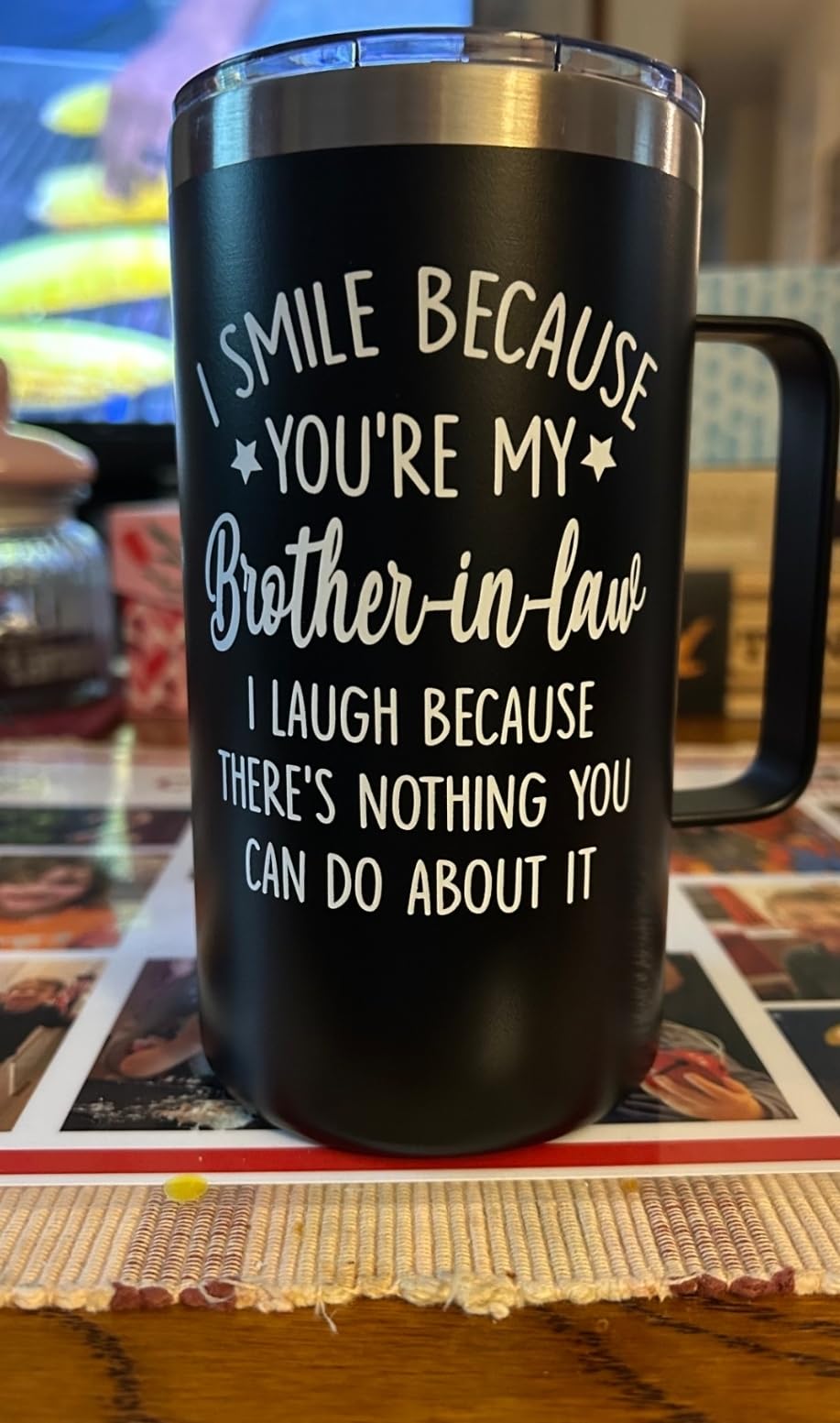 Lifecapido Brother in Law Gifts, 20oz Insulated Coffee Mug, Black customer photo 1