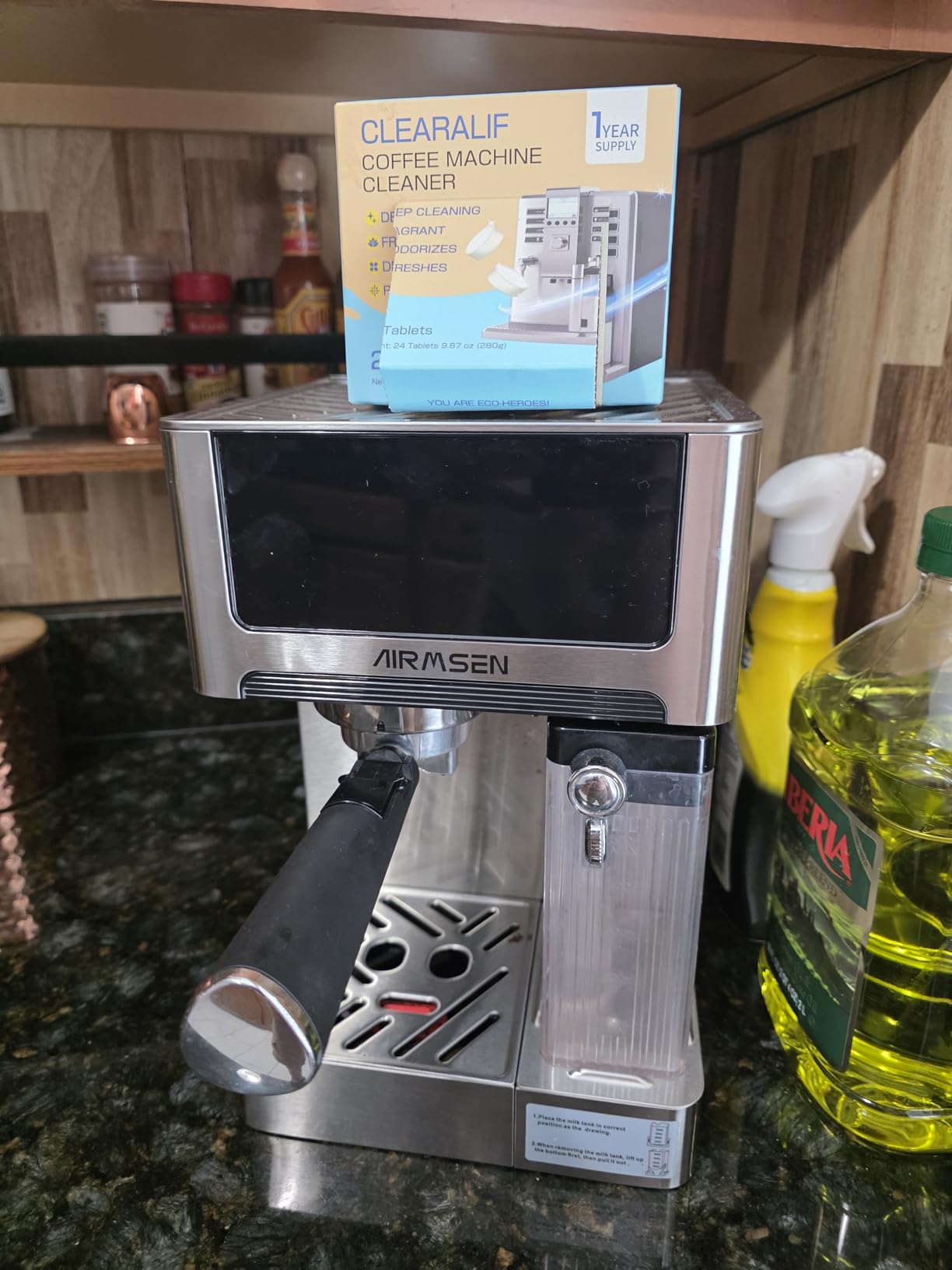 AIRMSEN 20 Bar Espresso Machine with Automatic Milk Frother, Cappuccino & Latte Coffee Maker with Quick Brew Dual Boiler (1350W + 1000W), Stainless Steel, 60oz Water Tank, Touchscreen customer photo 2