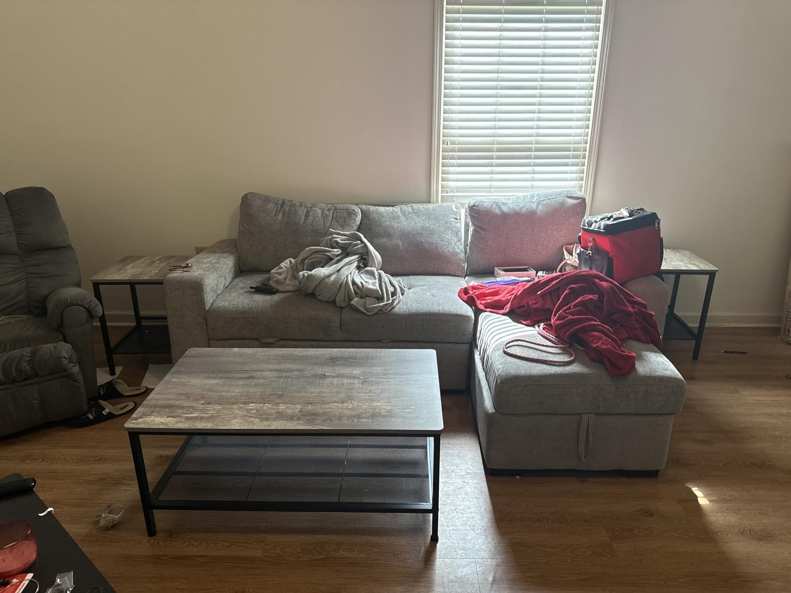 AWQM Coffee Table Set of 3, Coffee Table with 2 Square End Side Tables customer photo 1