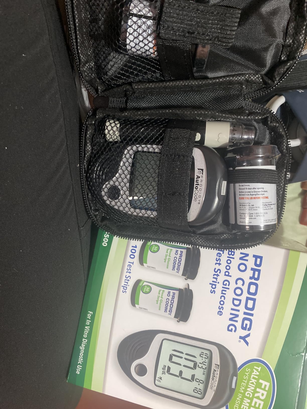 PRODIGY 10500 100ct Test Strips with AutoCode Talking Meter Starter Kit, PRODIGY AutoCode Blood Glucose Talking Meter, No Coding Blood Glucose Test Strips (2 vials of 50ct), Adjustable Depth Lancing Device, Twist Top Lancets 28G (10ct), Carrying Case, Quick Reference Guide, Owner's Manual customer photo 2