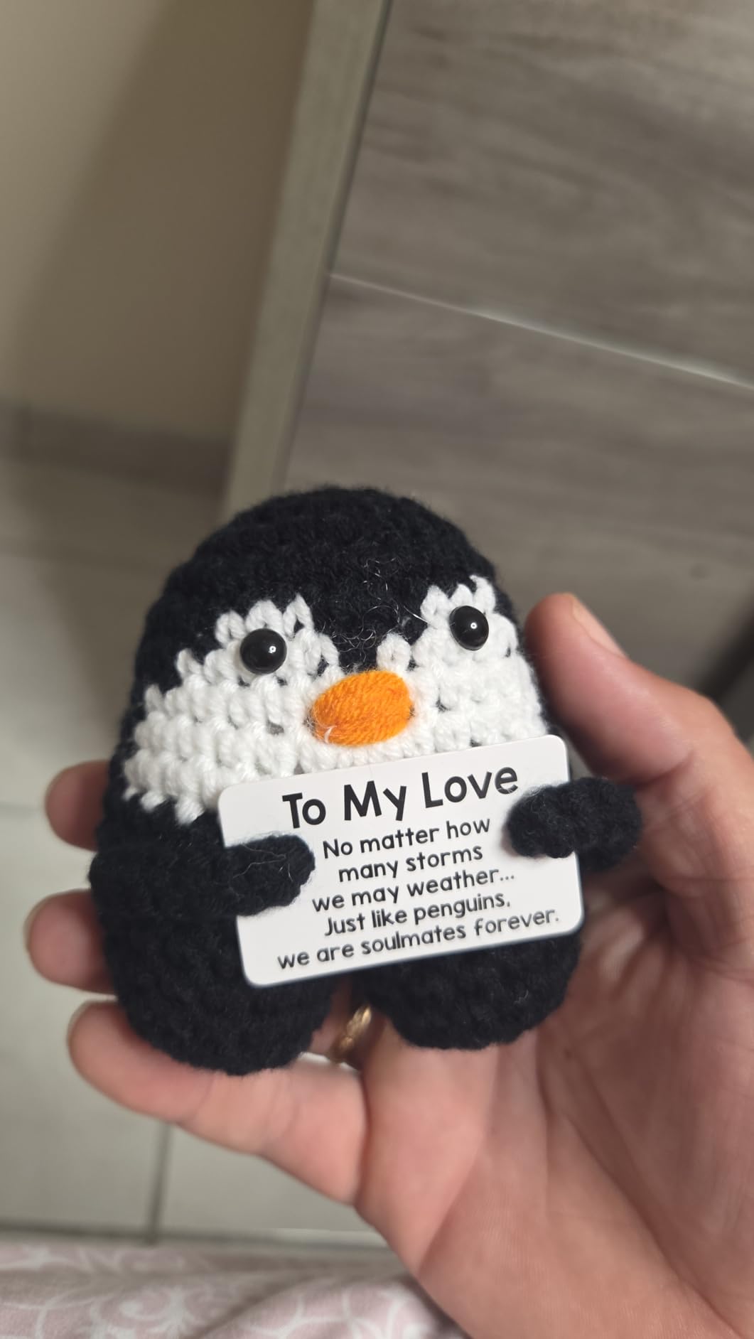Birthday Gifts for Mom from Daughter Son, Handmade Crochet Mini Penguin customer photo 2