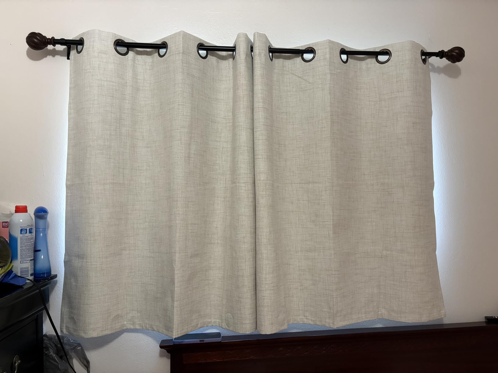 Lajode Baby Blue Linen Blackout Curtains for Nursery - 52x84 Inch 2 Panels customer photo 2