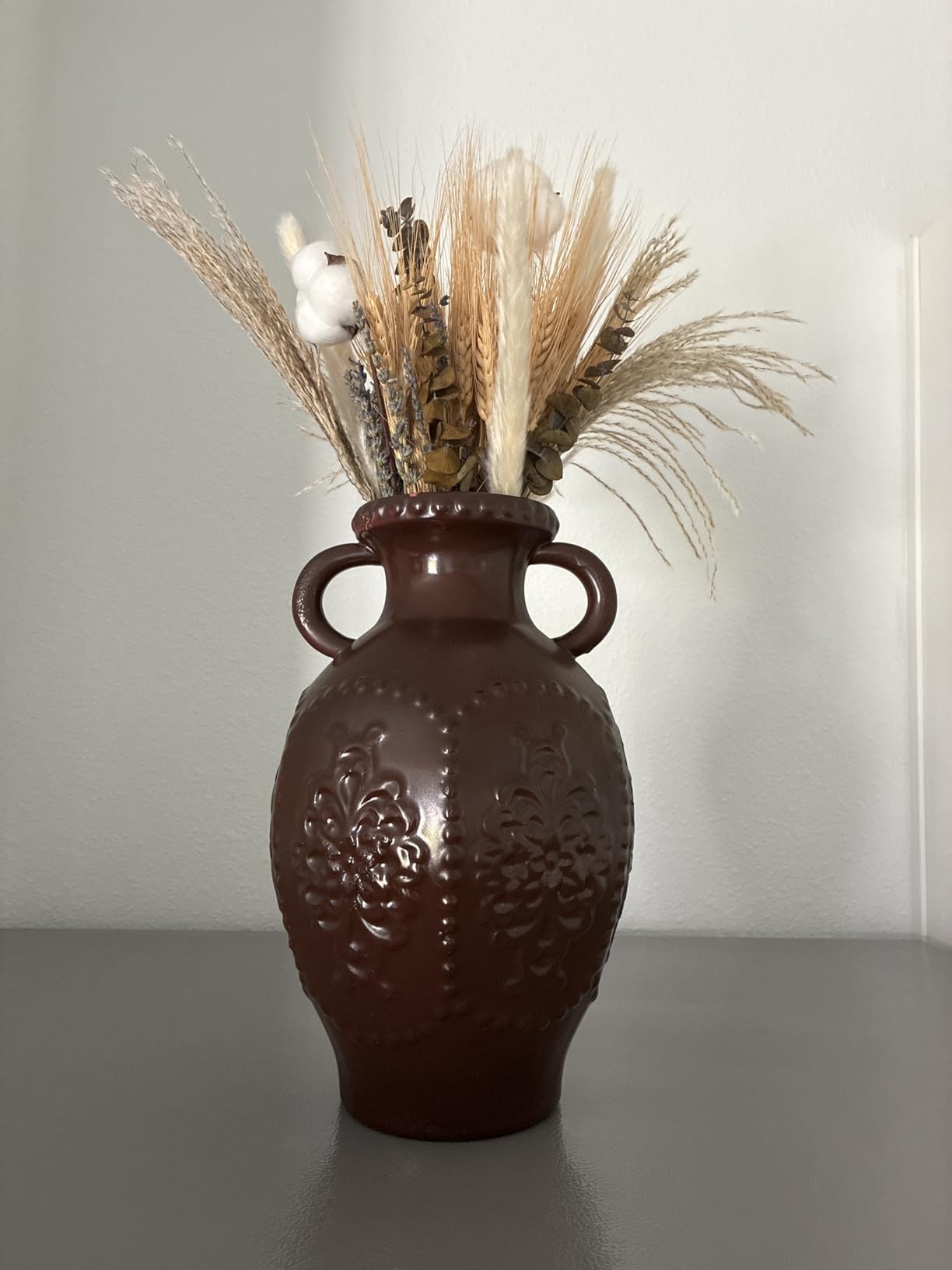Natural Dried Flower Bouquet - Pampas Grass, Cotton Stems, Bunny Tails, Eucalyptus, Lavender & Wheat - Rustic Boho Decor for Home, Fall Decorations for Home, Wedding, or Gift customer photo 1