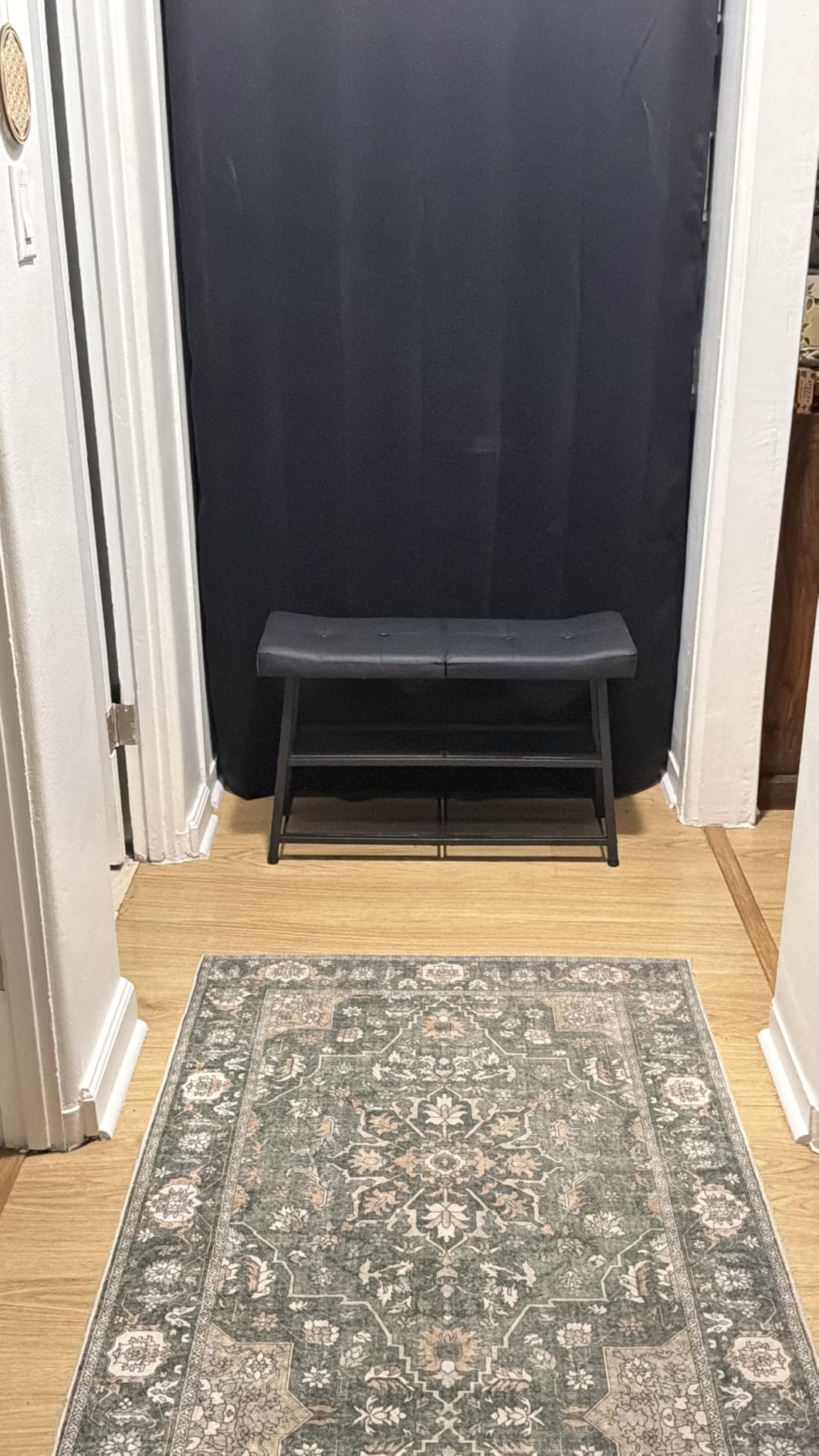 YATINEY Shoe Bench, 3-Tier Shoe Rack, Entryway Bench with Storage and Cushion, for Hallway, Foyer, Bedroom, Black HX02BB customer photo 2