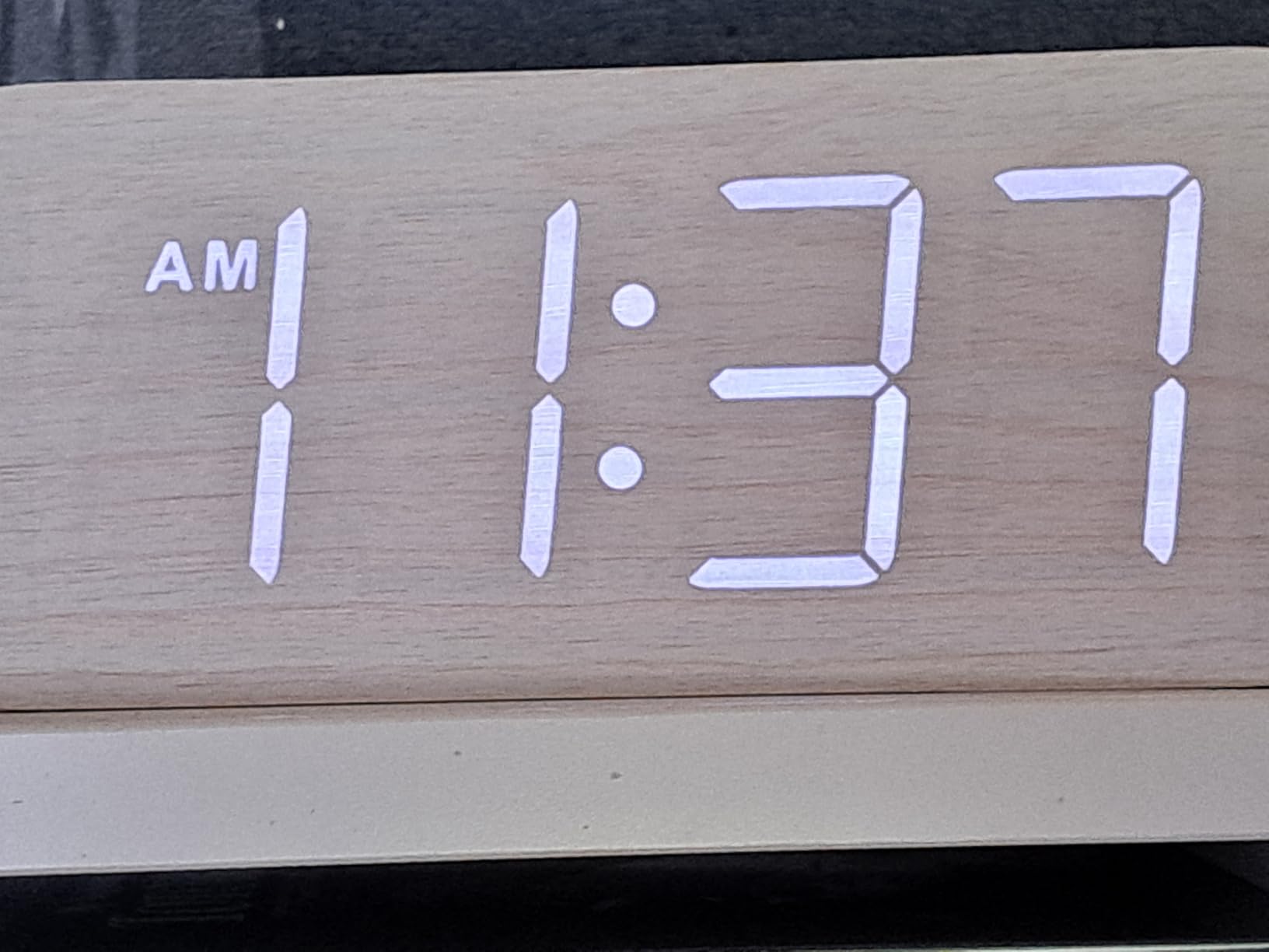 DreamSky Wooden Digital Alarm Clock for Bedroom with Large Numbers | Desk Clock for Living Room Office, Loud Alarm for Heavy Sleepers Adults, Volume Control, Dimmer, DST, Wood Decor (Plug-in) customer photo 2