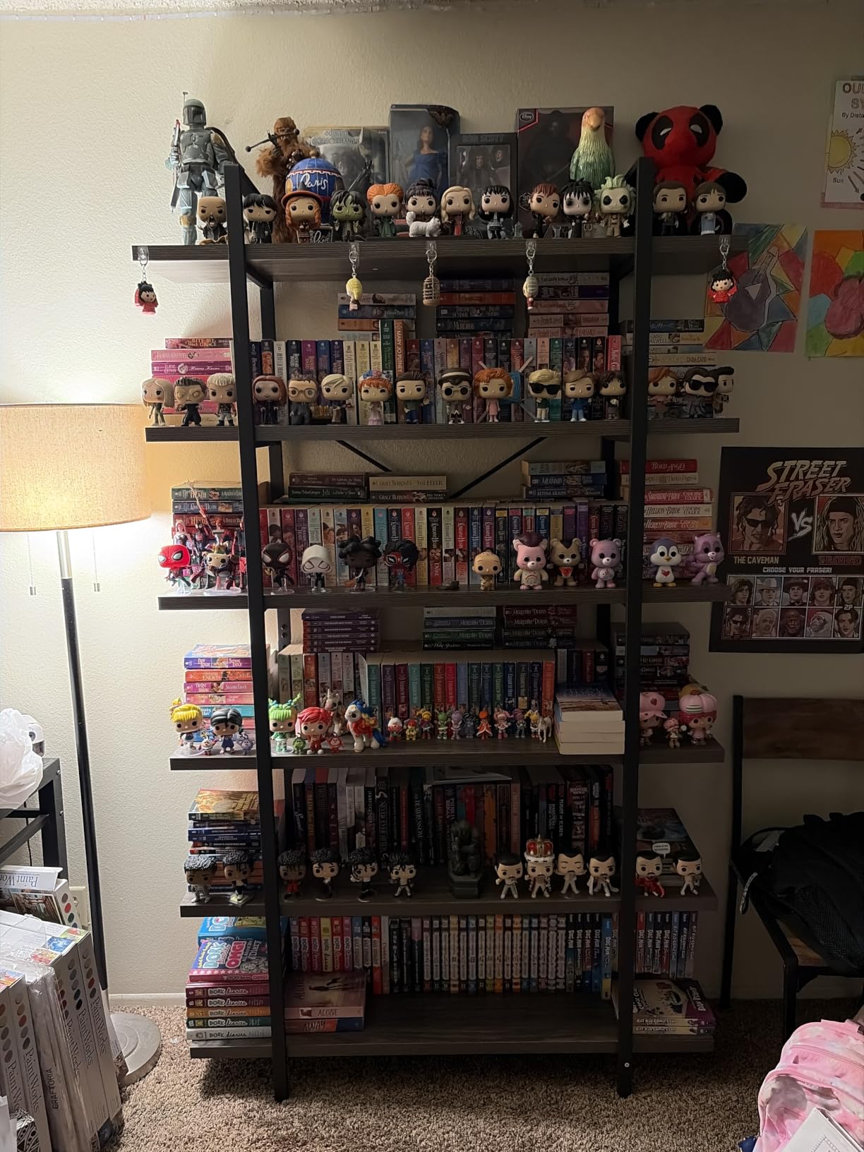 Heavy Duty 5 Tier Industrial Bookcase for Home Office, Rustic Brown customer photo 2