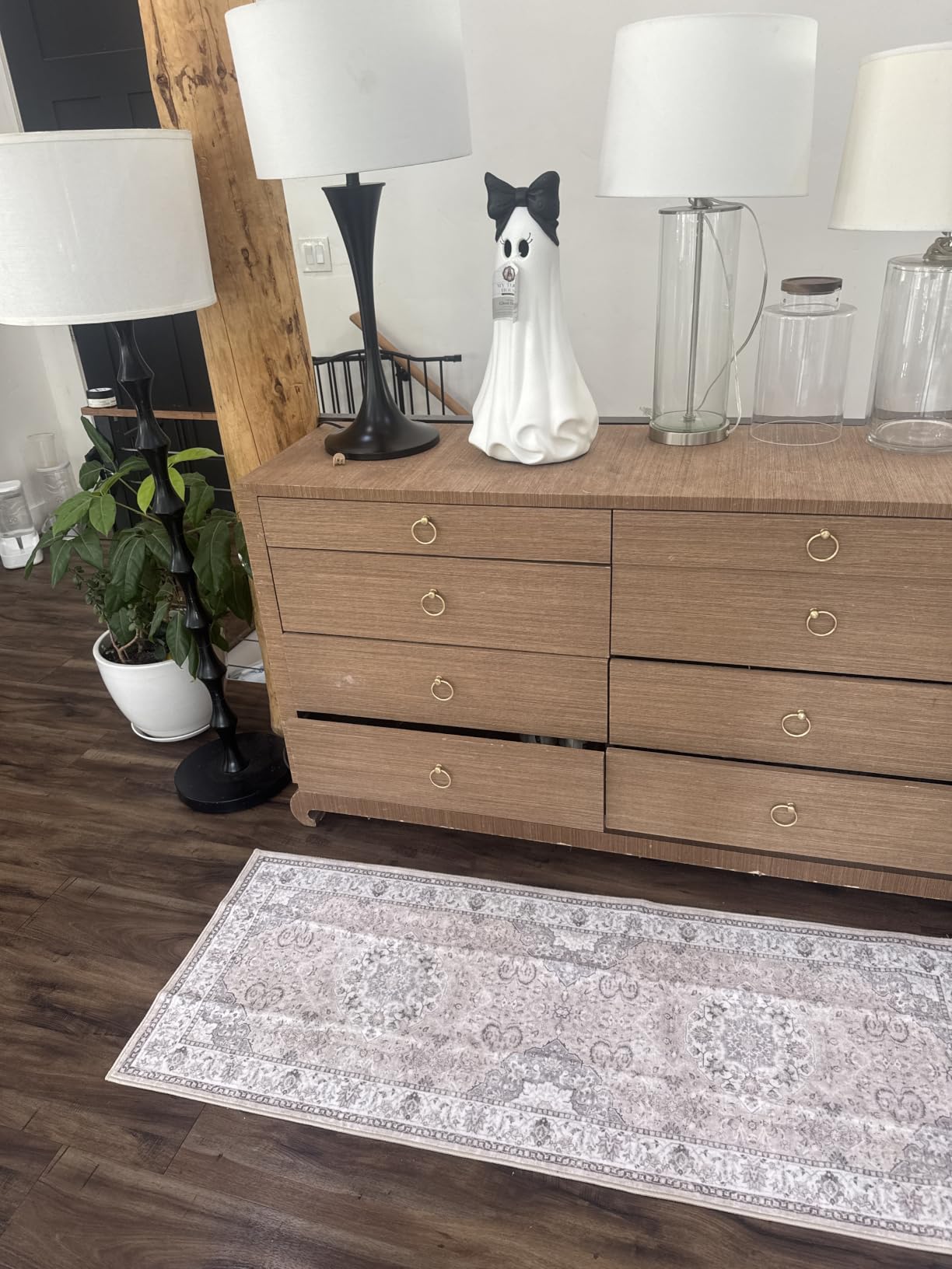 5x7 Living Room Area Rugs: Washable Non-Slip Stain Resistant Rug for Bedroom Dining Room Vintage Ultra Soft Indoor Carpet for Nursery Kitchen Farmhouse Thin Floor Mat for Home Office (5x7 Beige) customer photo 1