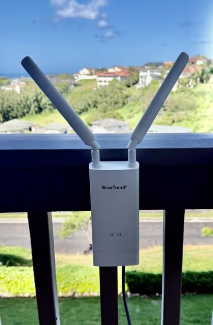 BrosTrend AC1200 Outdoor WiFi Extender Long Range, Dual Band, PoE Powered | IP65 Weatherproof, Gigabit Ethernet Port, with Passive PoE Injector, 2x 5dBi Antennas, Work for Yard, Farm Barn, RV, Starlink customer photo 2