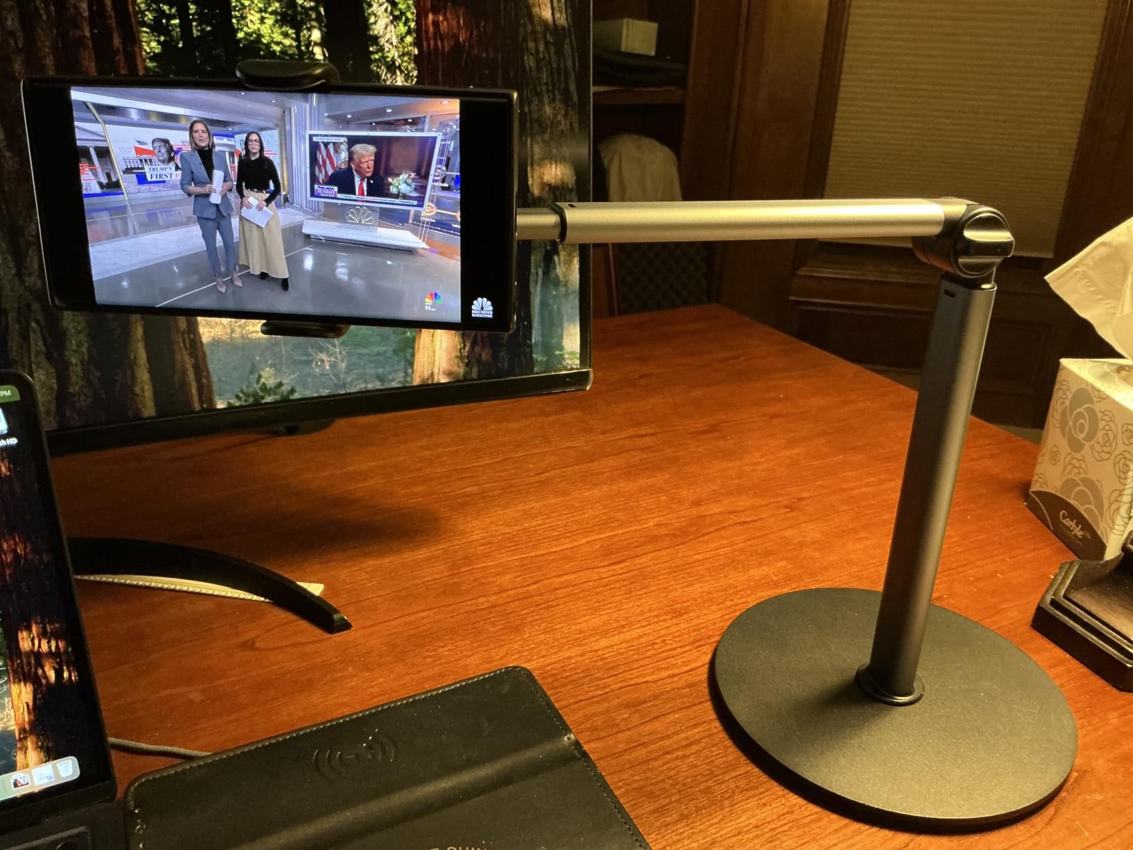 yAyusi Heavy Duty Aluminum Overhead Phone Mount, 13.7 in Long Phone Stand for Recording, Flexible Articulating Arm Phone Mount for Desk for Live Streaming, Meeting, Cooking – Perfect for Creators customer photo 2