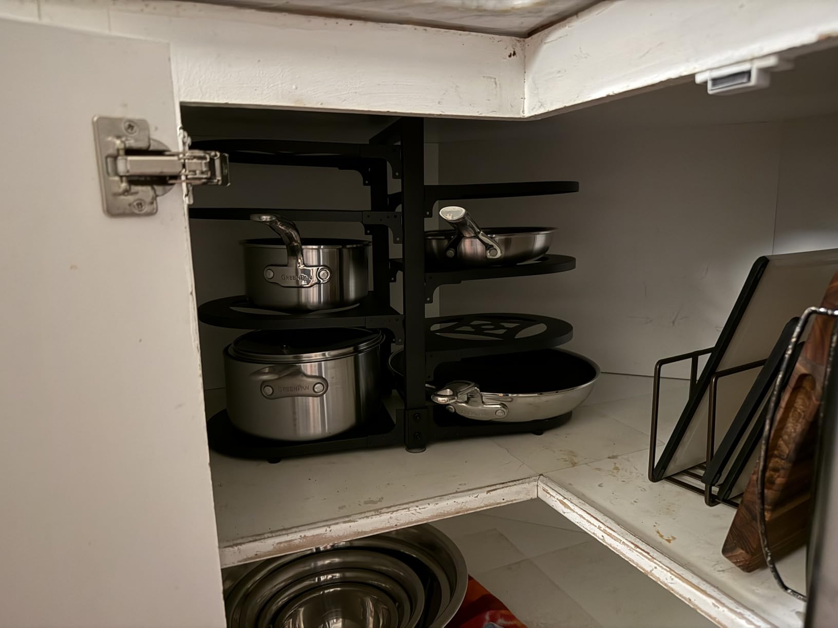 Adjustable Heavy Duty Pots and Pans Organizer Under Cabinet, 8-Tier Pot and Pan Organizers Inside Cabinet, Kitchen Cabinet Organizers and Storage, Black customer photo 2