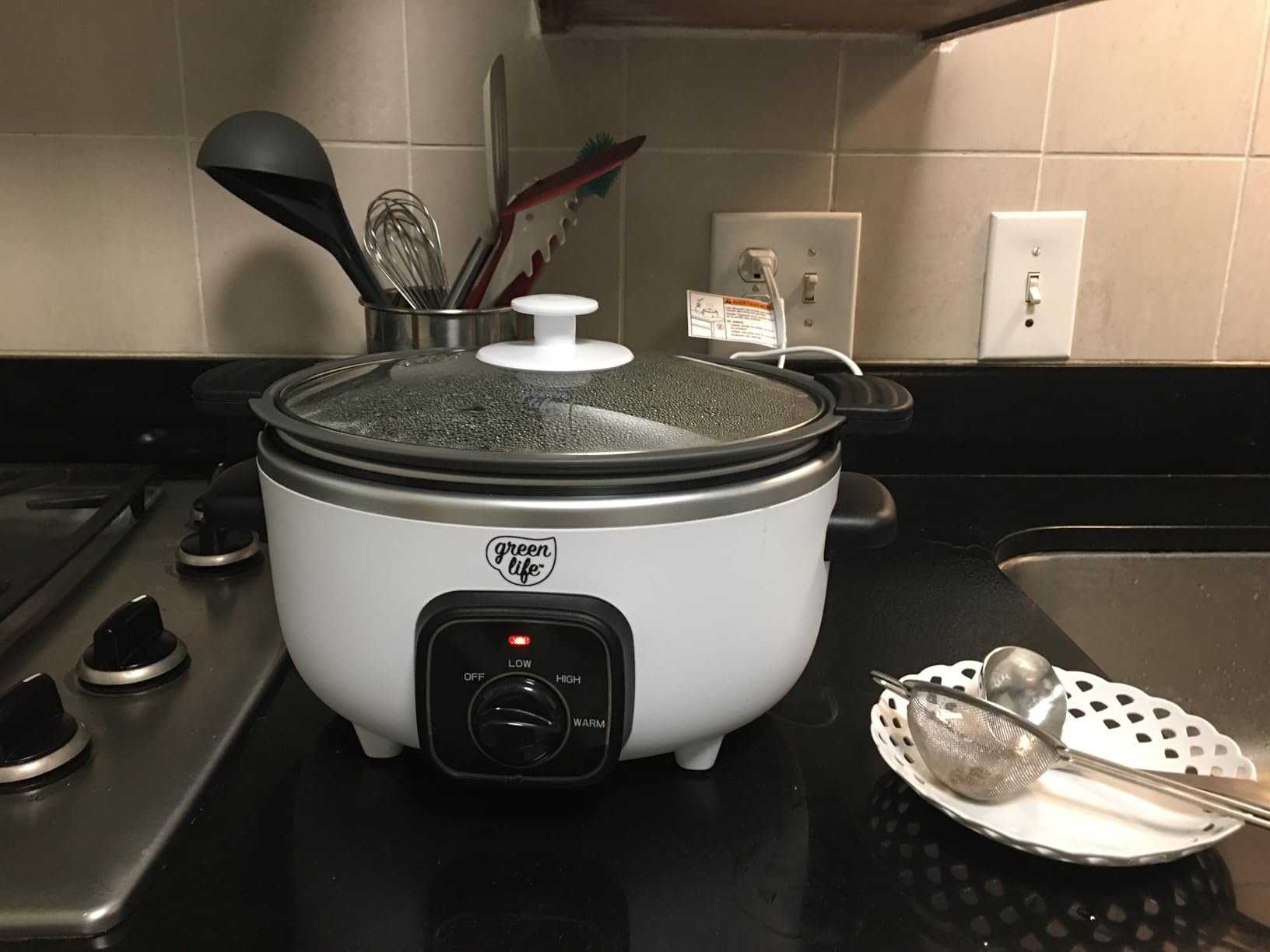 GreenLife 8QT Ceramic Nonstick Slow Cooker, Cooktop/Oven Safe, Black customer photo 1
